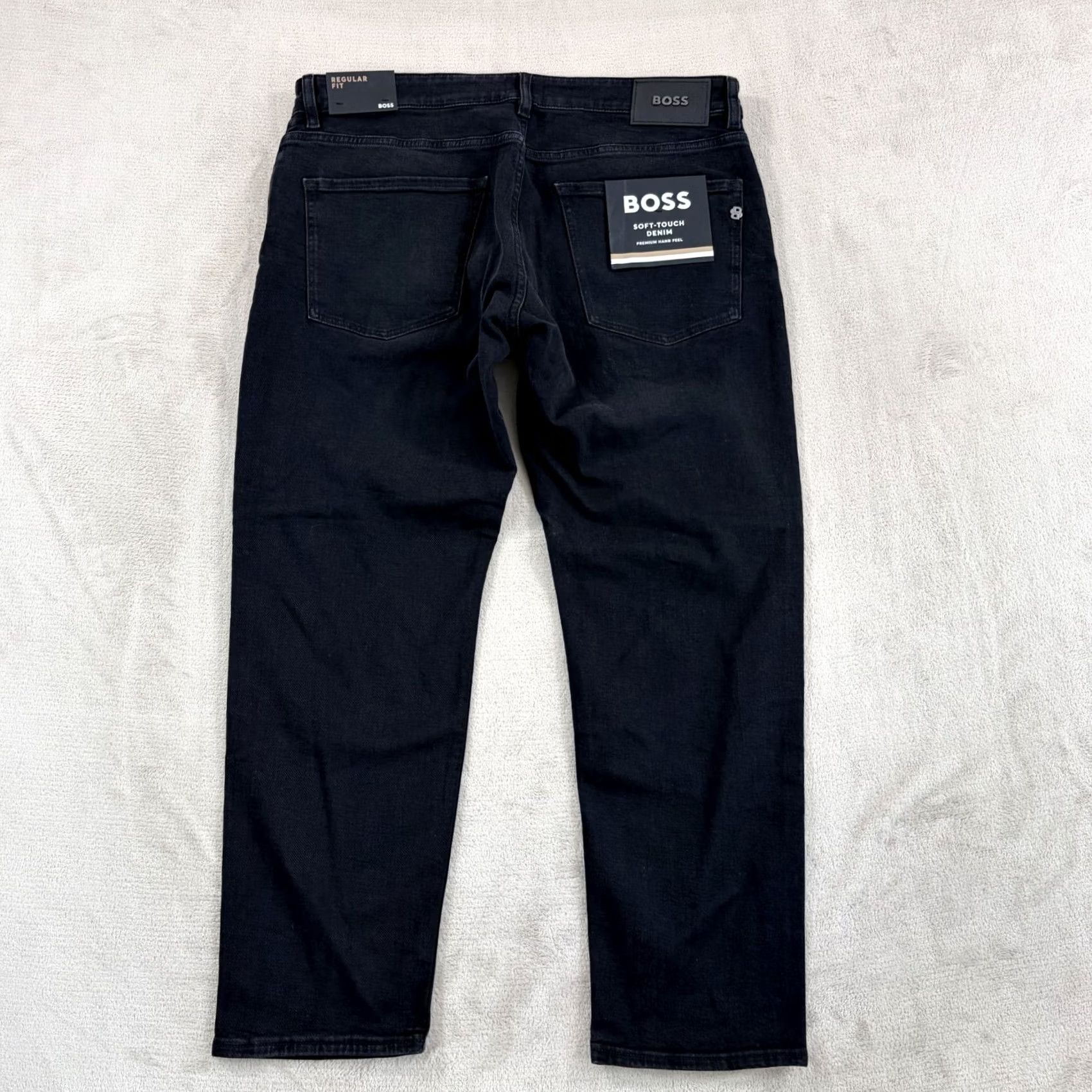 Hugo Boss HUGO BOSS Maine Regular-fit Jeans Black Wash 36x28 Mens Regular 5-Pocket Zipper Fly Stretch Denim Cotton Elastane Size US 36 / EU 52 - 5 Thumbnail