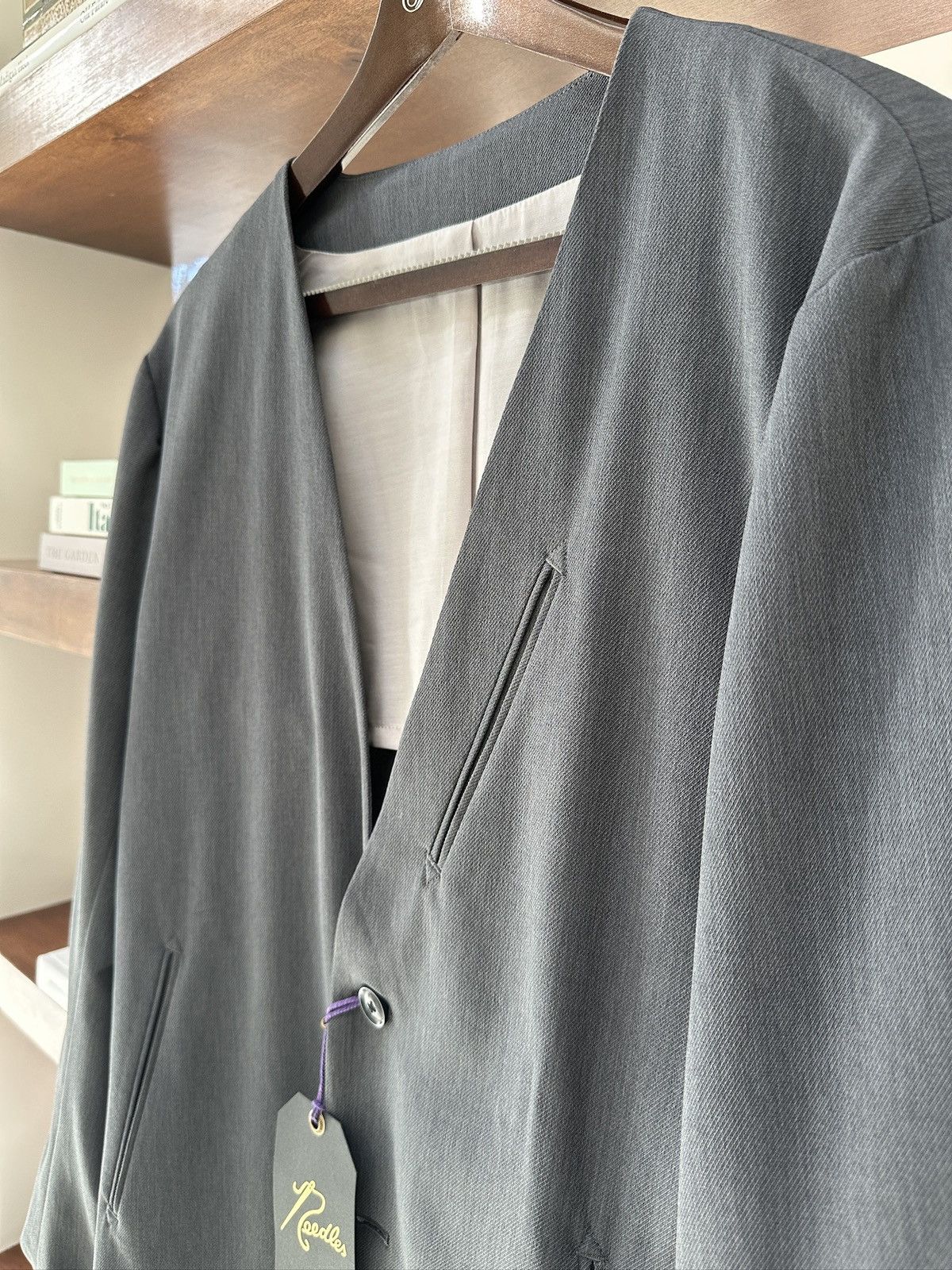 Needles Needles Nepenthes No Collar 2B Jacket Gray Cardigan Blazer Size US M / EU 48-50 / 2 - 5 Thumbnail