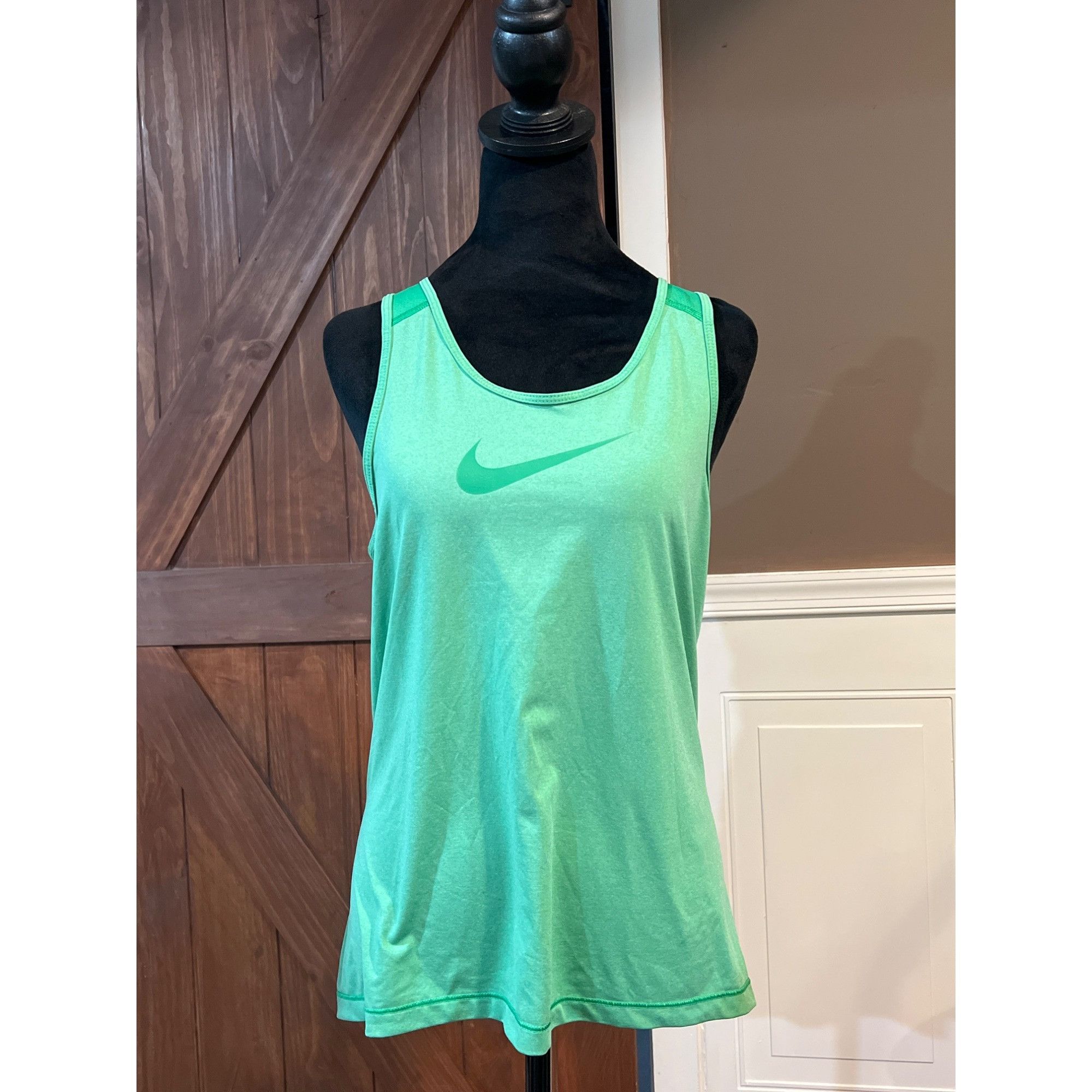 Nike Nike Pro Womens Green Racerback Tank Top Size L Size L / US 10 / IT 46 - 1 Thumbnail