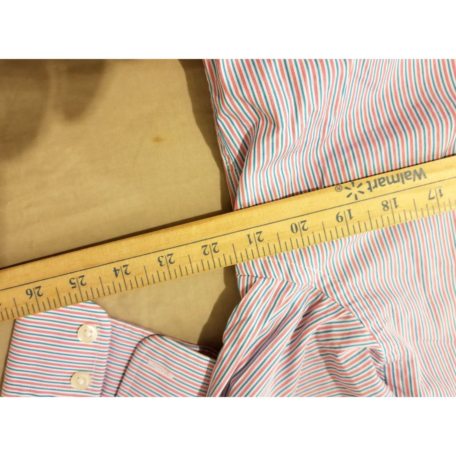 Charles Tyrwhitt Charles Tyrwhitt Shirt Mens 15.5 Blue Dress Red Button Cotton Size 42R - 5 Thumbnail