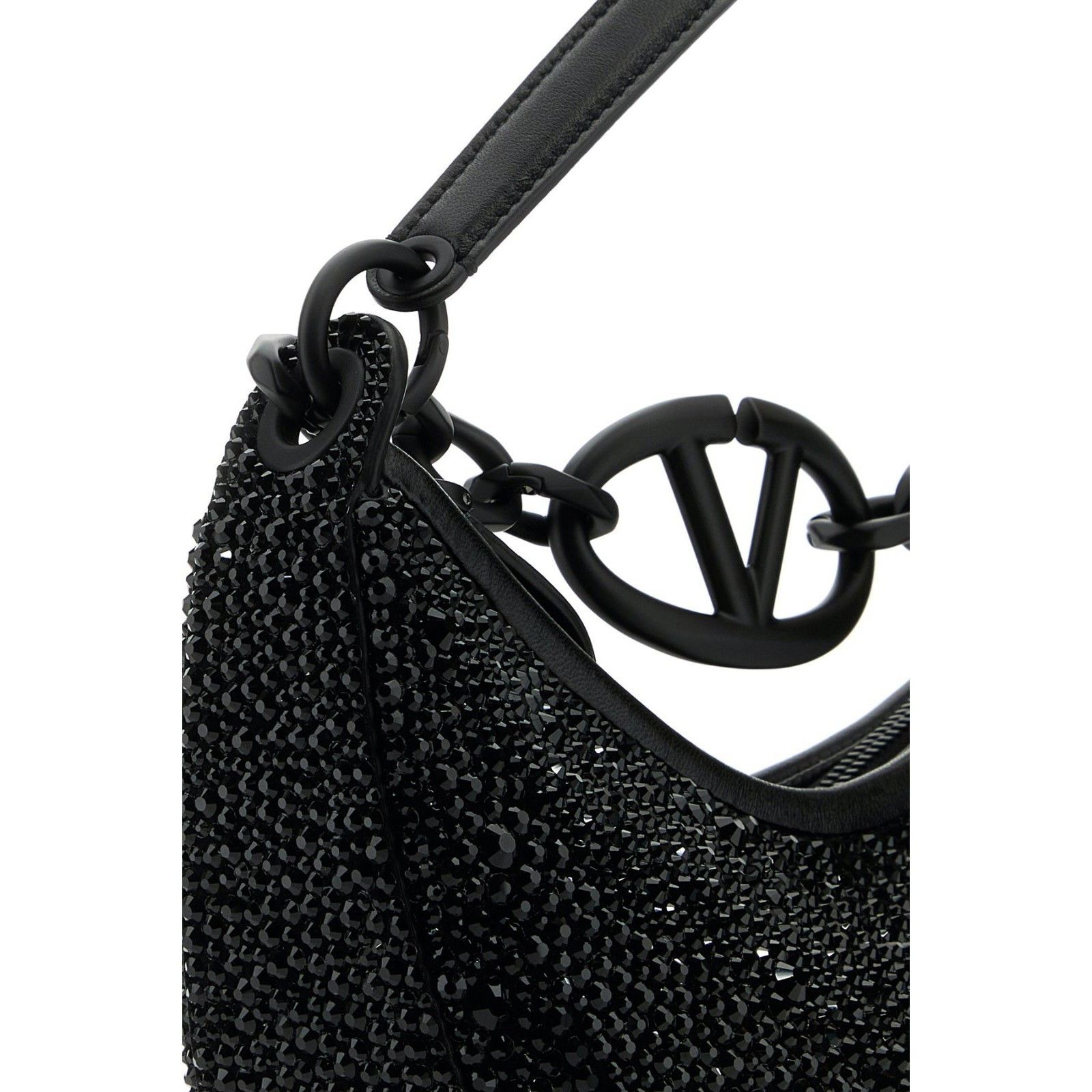 Valentino VALENTINO GARAVANI Embellished Moon Rhinestone Jewel Black L Size ONE SIZE - 4 Thumbnail