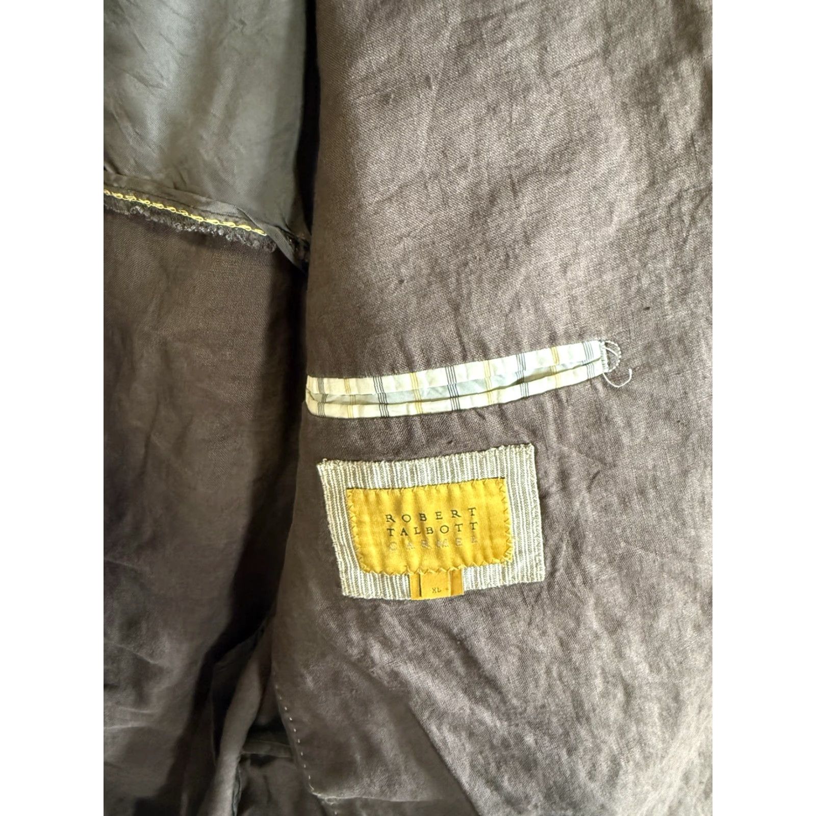 Robert Talbott Robert Talbott Blazer XL Carmel Collection Brown Linen Sport Coat Size 46R - 3 Thumbnail