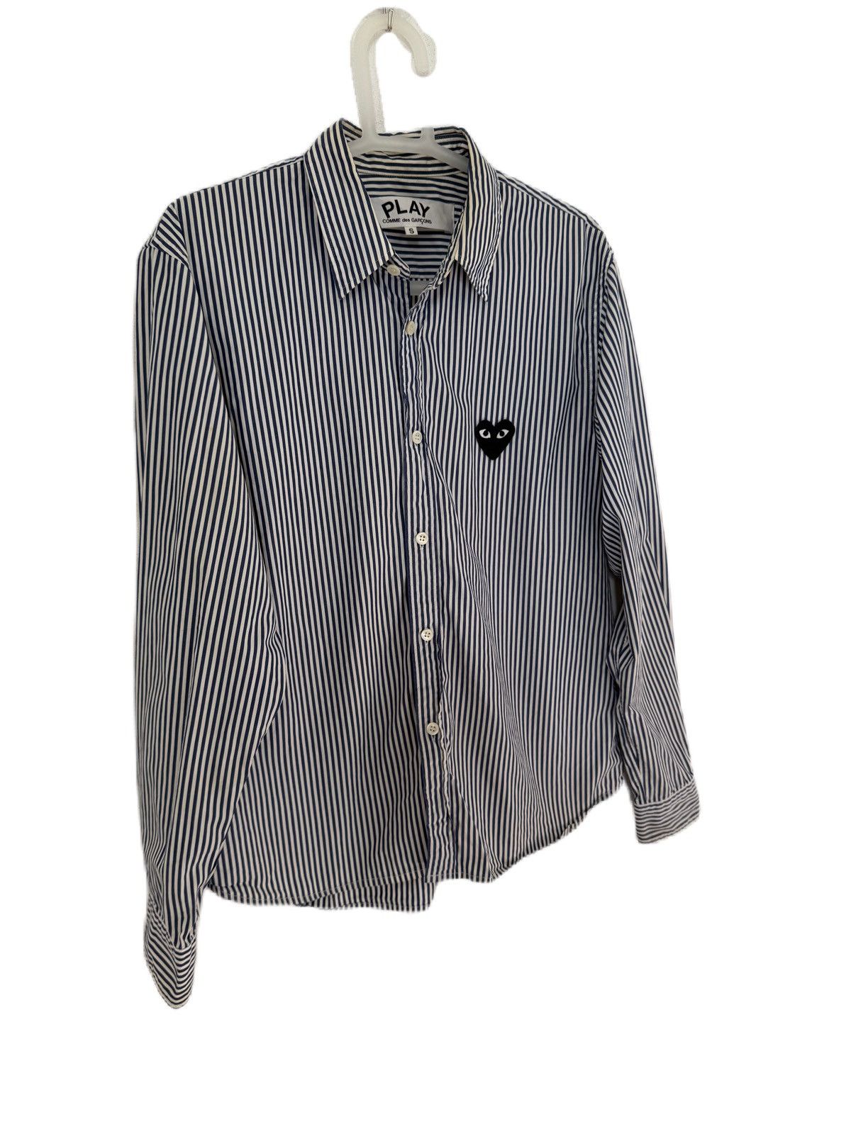 Comme des Garcons Homme Plus COMME DES GARCONS PLAY STRIPE BUTTON UP BLACK LOVE EMOJI Size S / US 4 / IT 40 - 3 Thumbnail