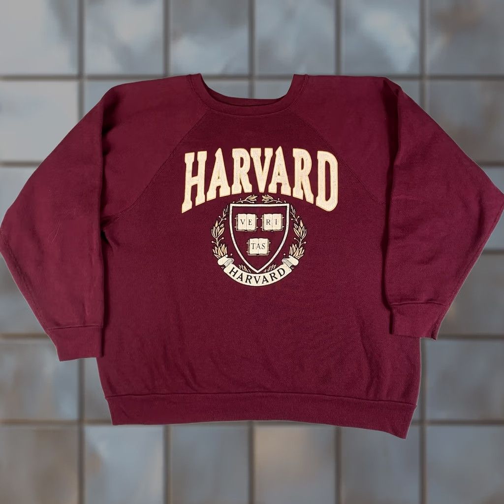 Vintage VINTAGE Harvard University sweater 1980s Discus Athletic Red XL Made In USA Mens Size US XL / EU 56 / 4 - 1 Thumbnail