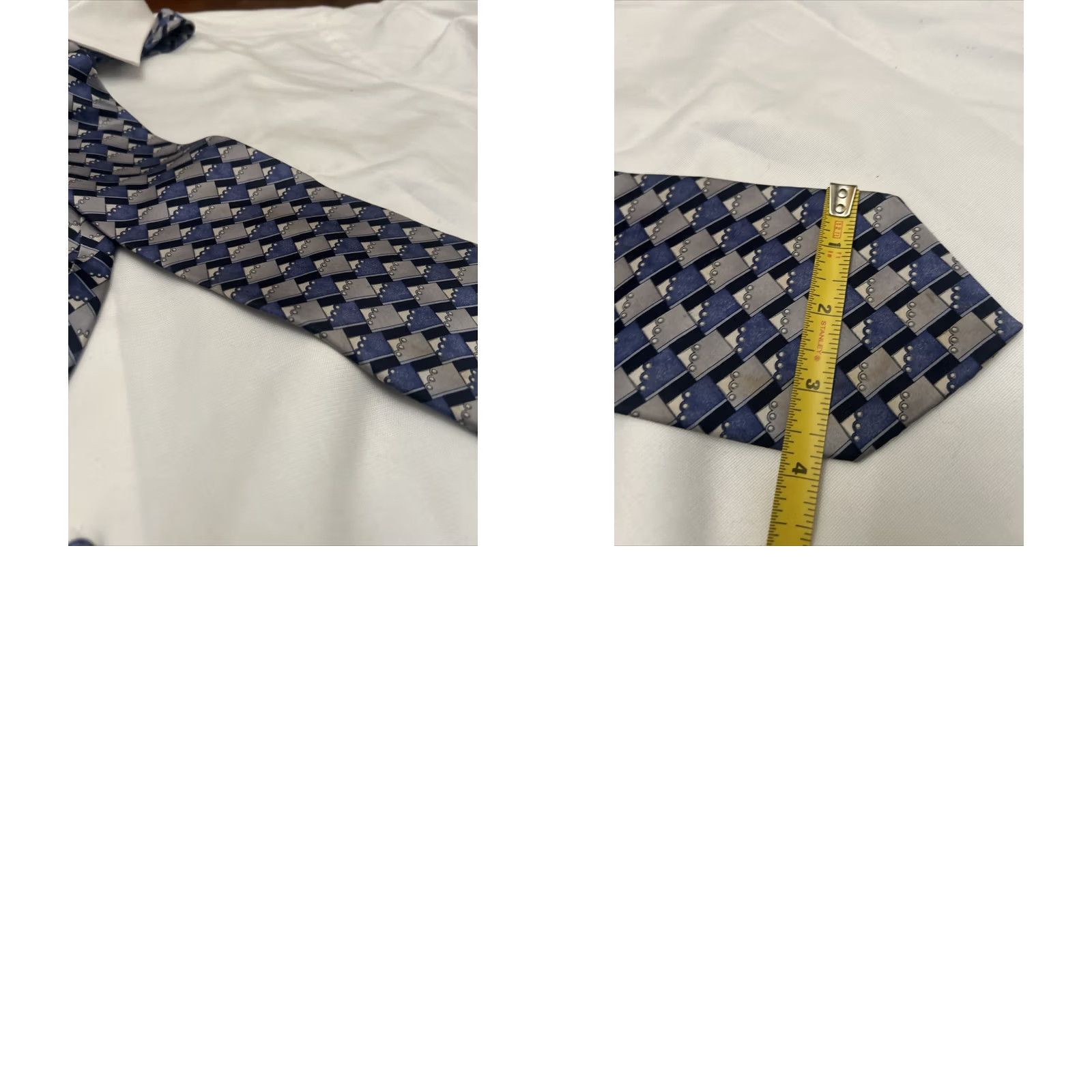 Vintage Principe Tie Geometric 100% Silk Black Gray Mens Neck Tie EUC Made in Italy Size ONE SIZE - 8 Thumbnail