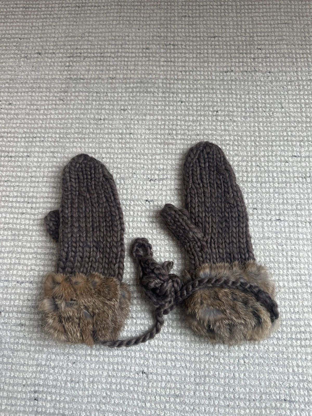 Kapital Kapital wool rabbit fur mittens Size ONE SIZE - 5 Thumbnail