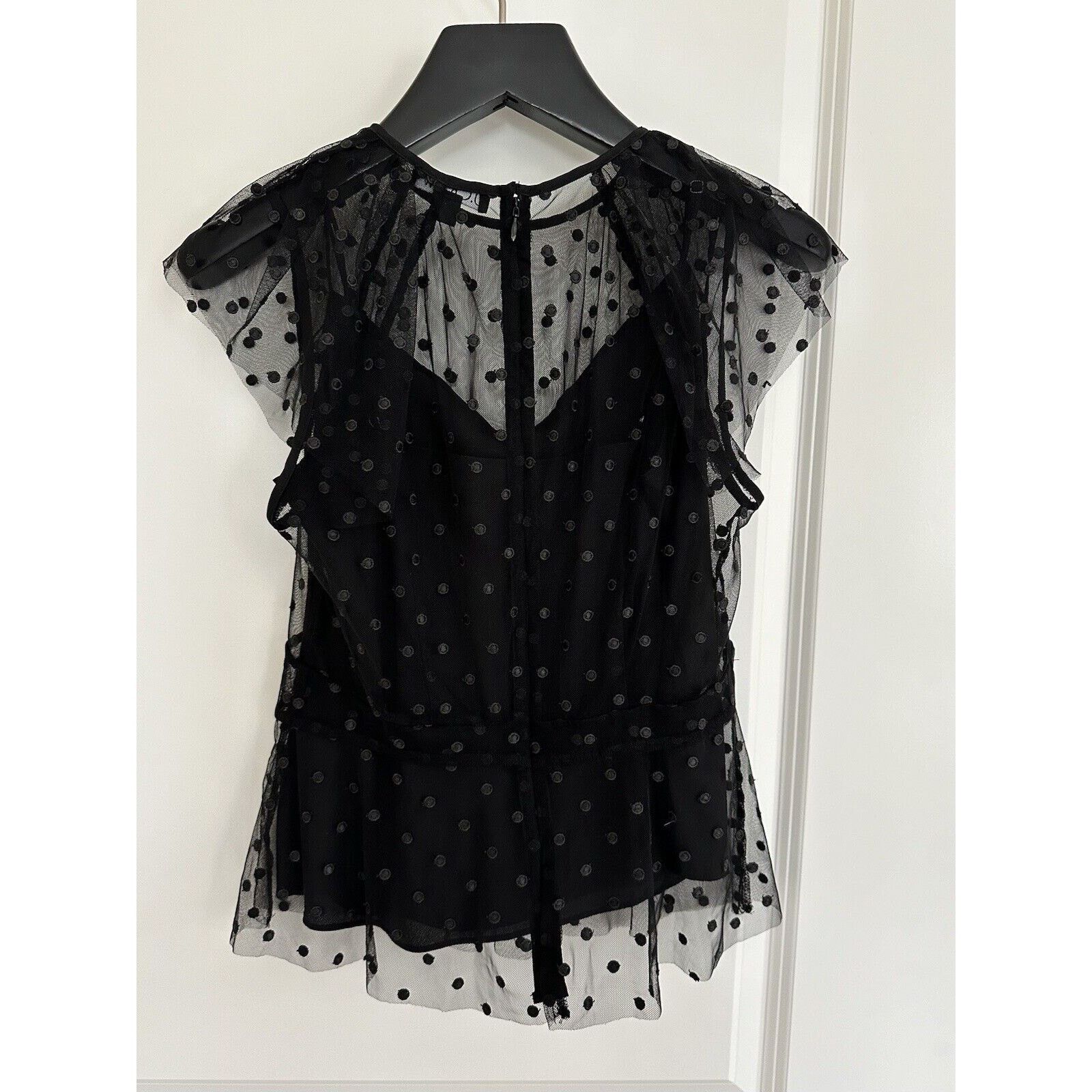 J.Crew J.CREW Black Peplum Formal Top Dotted Tulle Size 6 New Size M / US 6-8 / IT 42-44 - 2 Thumbnail