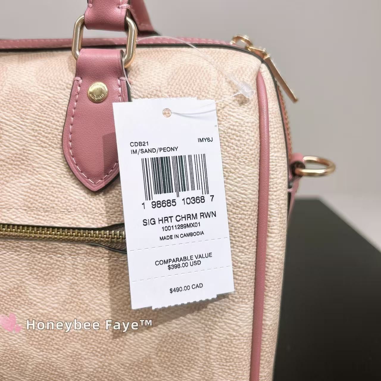 Coach Rowan Satchel Bag In Signature Canvas With Heart Charm CDB21 Size ONE SIZE - 5 Thumbnail