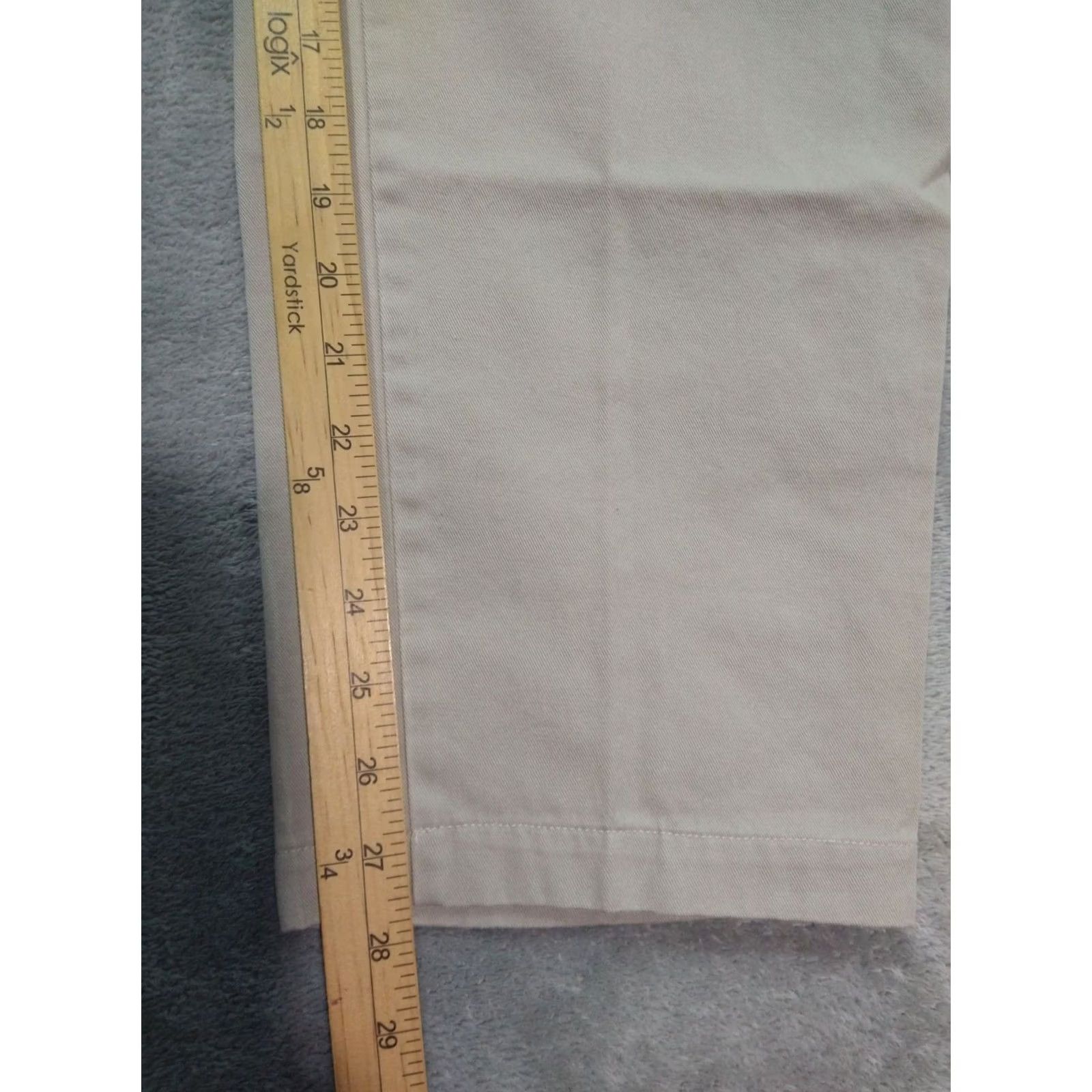 Banana Republic Banana Republic Chino Pants Mens Beige Cotton Flat Front Tapered Leg 33x28 Casual Size US 33 - 5 Thumbnail