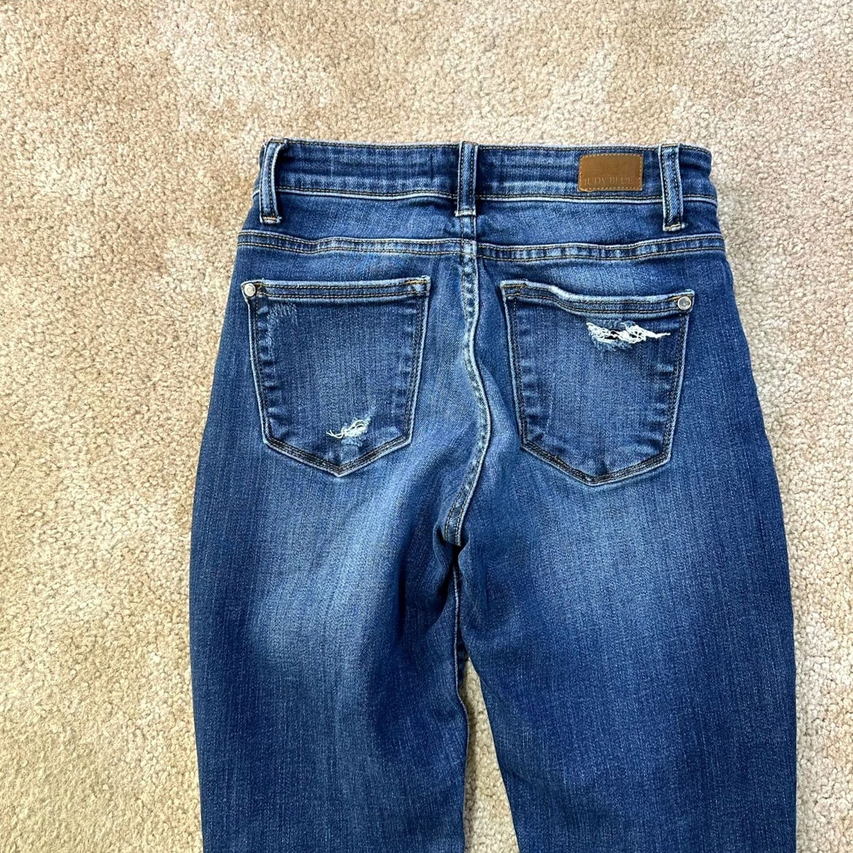Denime Judy Blue Jeans Women's Slim Fit 3/26 Blue Denim Mid Rise Stretch 5-Pocket Inseam 29 in Dark Wash Size 26" / US 2 / IT 38 - 6 Thumbnail