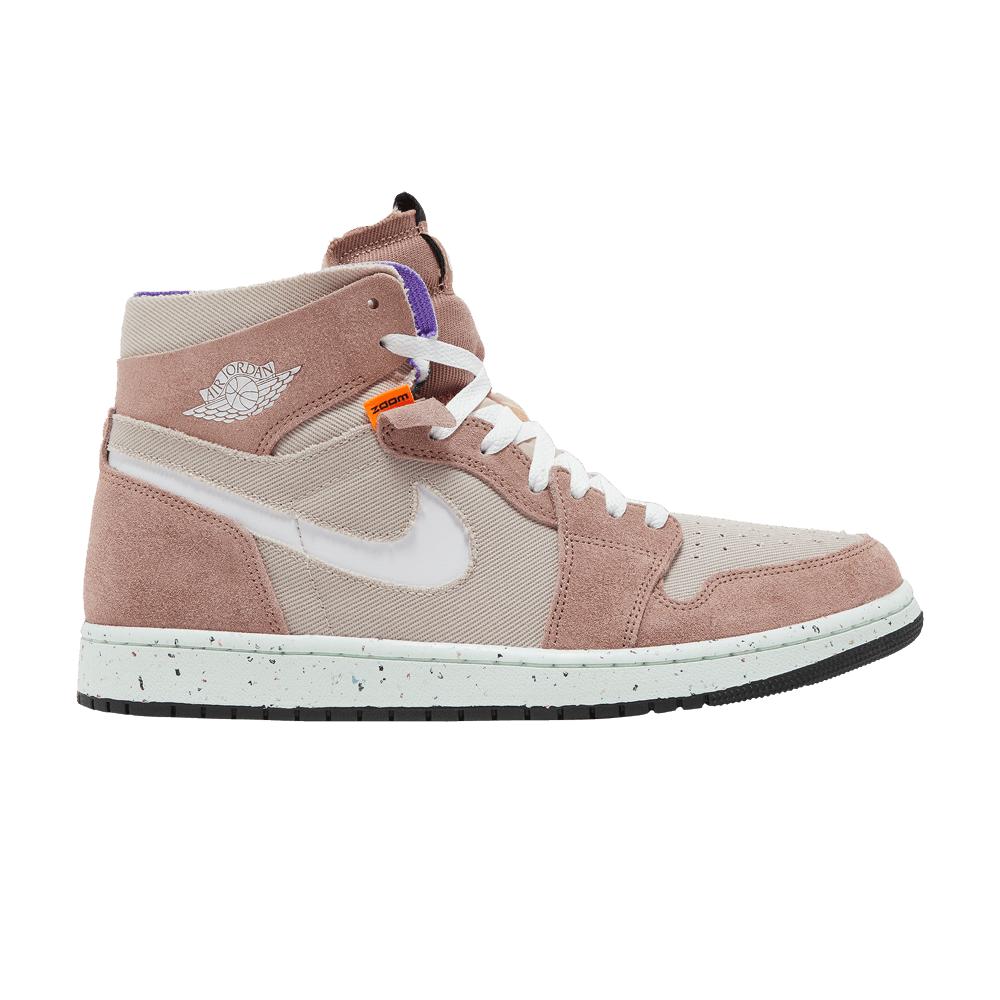 Air Jordan 1 High Zoom Comfort Fossil Stone Shoes in Pink, Men's (Size 7)