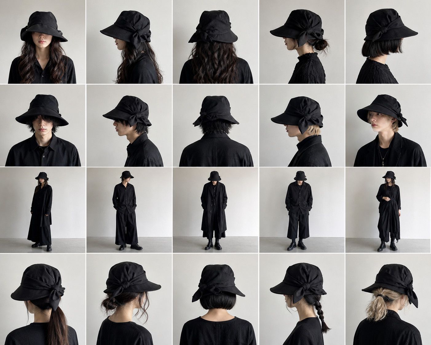Yohji Yamamoto Yohji Yamamoto Y's - W/Gabardine Scarf Wrapped Wide Brim Hat Size ONE SIZE - 10 Thumbnail