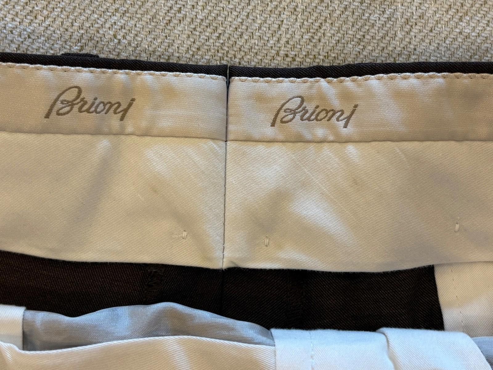 Brioni Brioni Sigma Trousers 35x30 Brown 100% Superfine Wool Italy Size US 35 - 9 Thumbnail