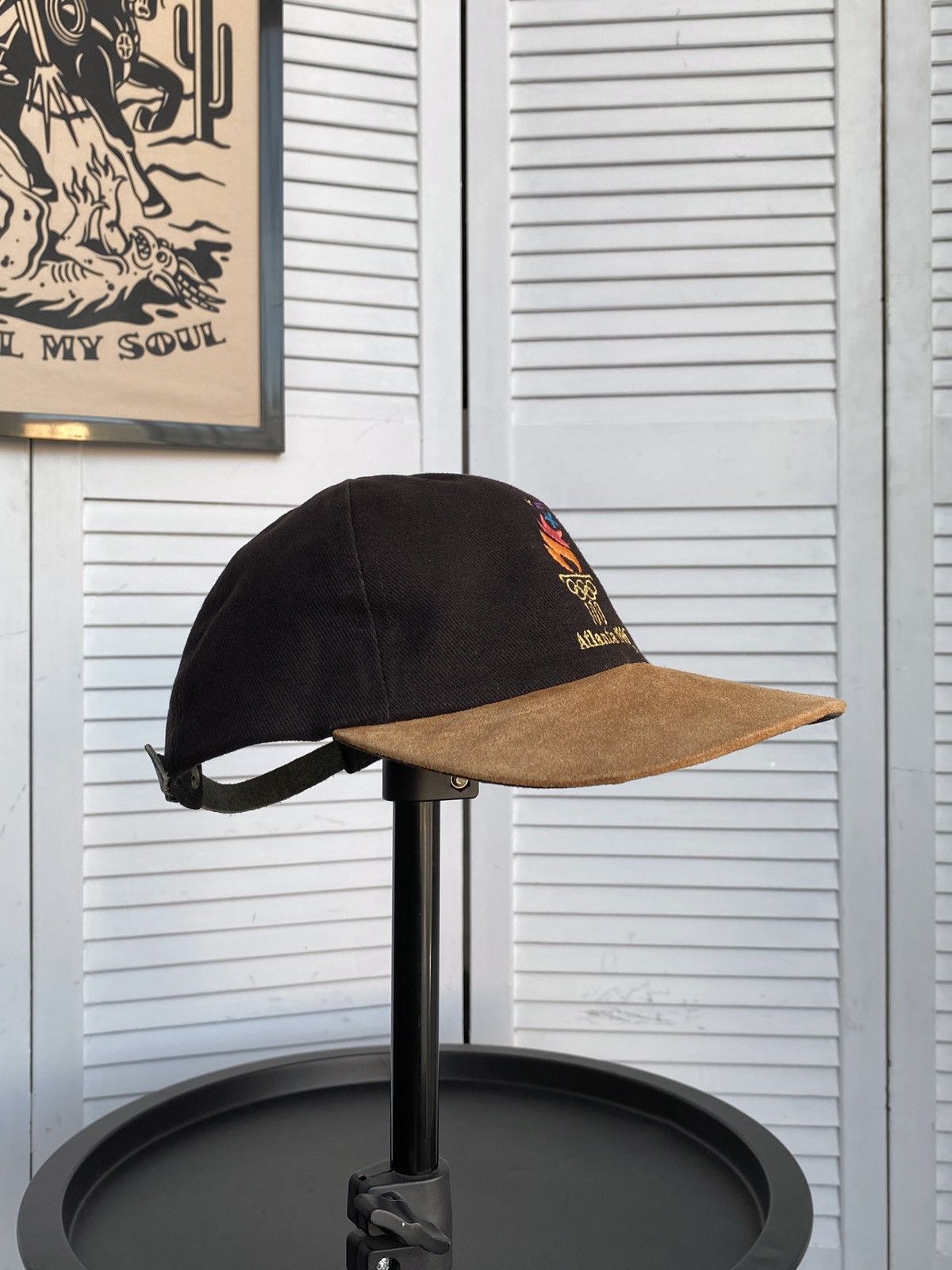 USA Olympics Vintage Atlanta 1996 Olympics Games Genuine Suede Hat Cap Size ONE SIZE - 16 Thumbnail