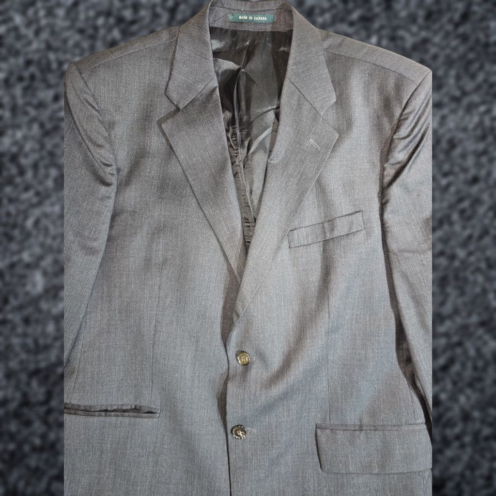 Ralph Lauren Ralph Lauren Sport Coat 100% Wool Charcoal Gray 44R Men Single-Breasted Notch Lapel Two-Button Jacket Suit Coat, Regular Fit, Vintage No Size 44R - 1 Thumbnail