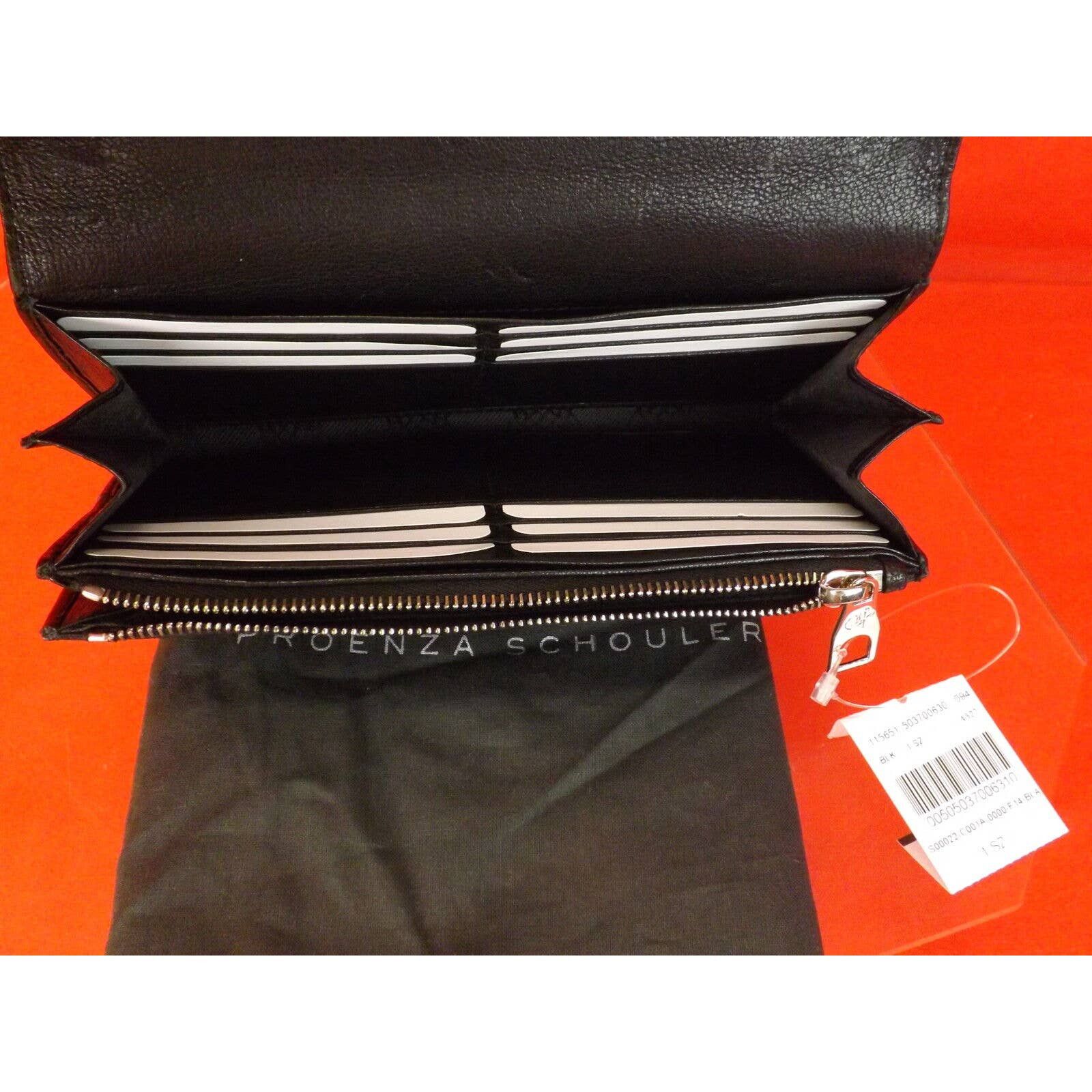 BLACK TEXTURE LEATHER PS11 CONTINENTAL CLUTCH WALLET $685
