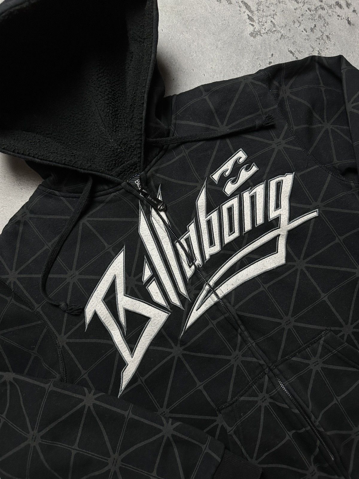 Vintage Billabong Zip Hoodie Embroidery Big Logo y2k SWAG