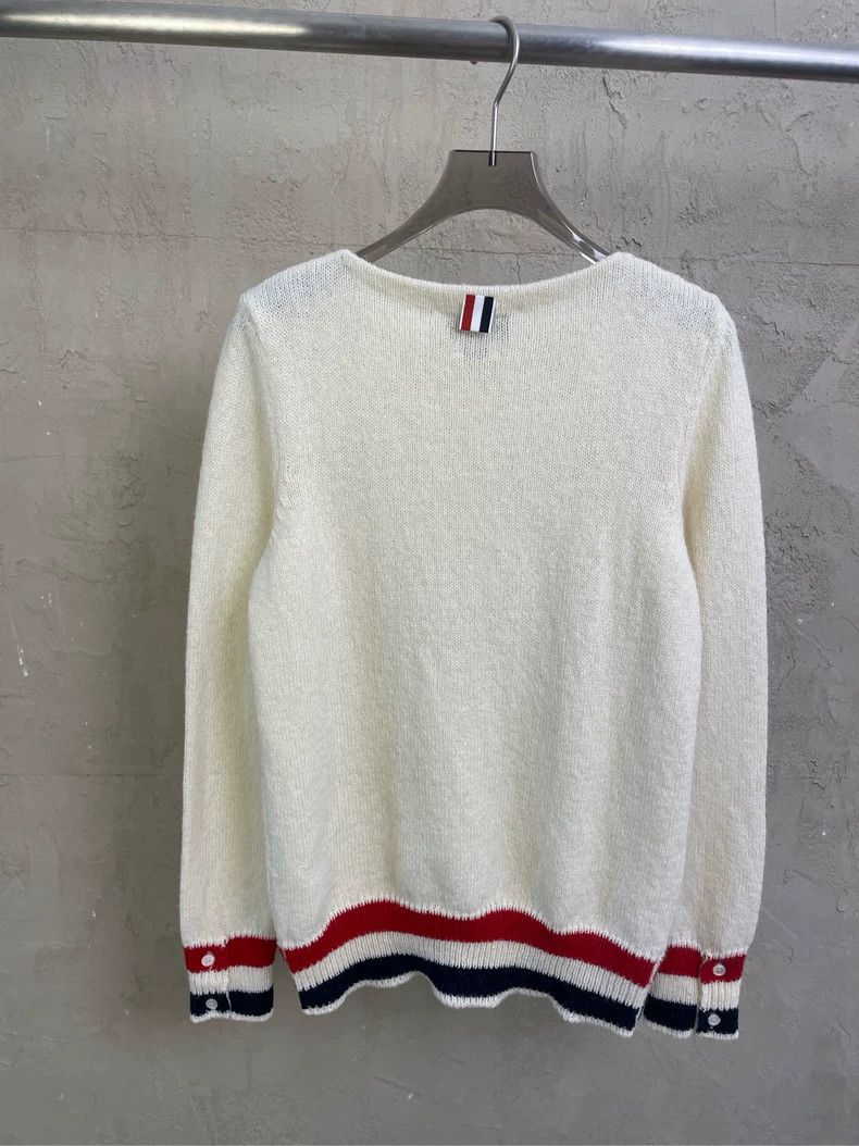 Thom Browne Thom browne Size 00 Beige hem colorful stripe round-neck w Size US XXS / EU 40 - 2 Thumbnail