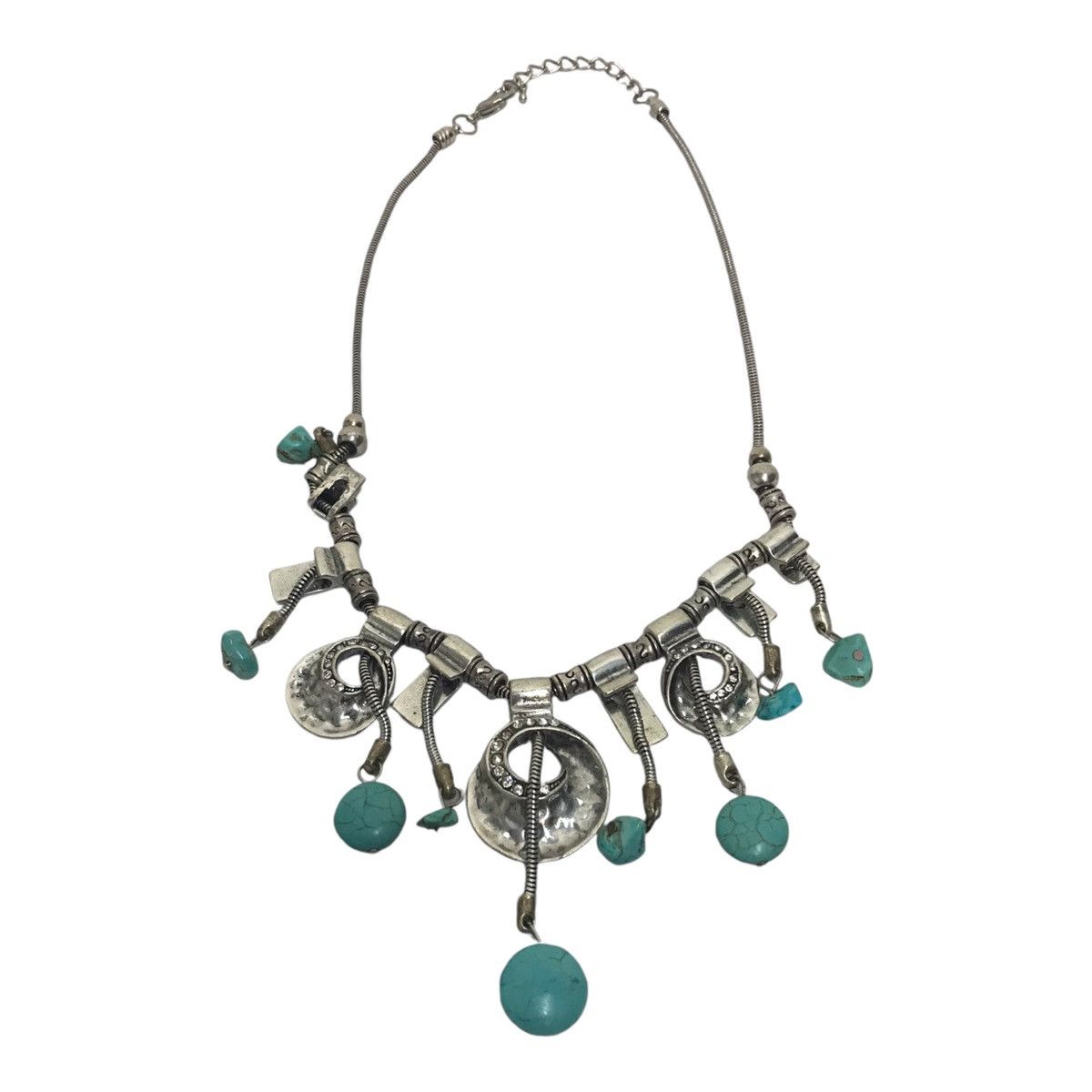 Designer × Vintage Silver Necklace Turquoise Size ONE SIZE - 1 Thumbnail