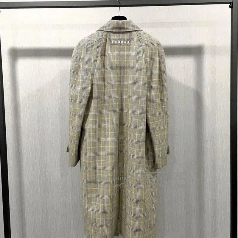 Miu Miu Miu Miu Gray Wool Mid-length Trench Coat . Size M / US 6-8 / IT 42-44 - 1 Thumbnail