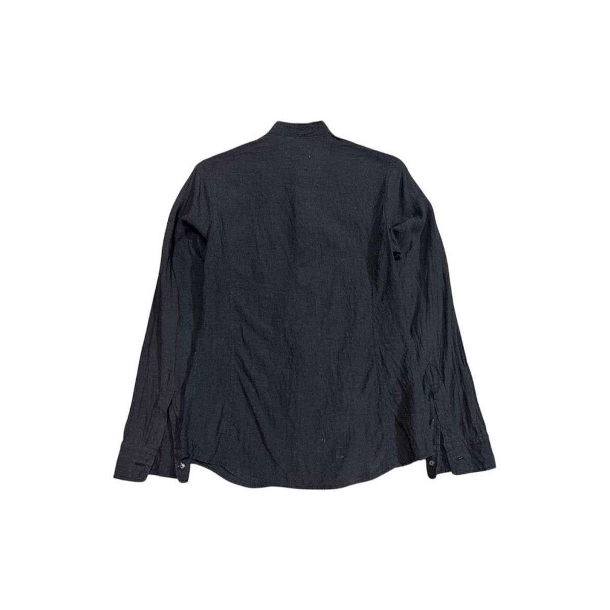 🔥Y2K Archived Shellac Black Hemp Shirt Collarless Goth Punk