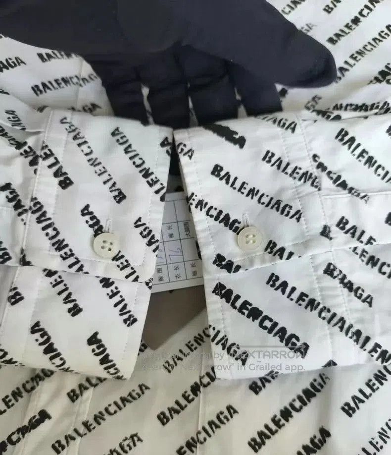 Balenciaga Balenciaga White Logo Print Shirt 38. Size US M / EU 48-50 / 2 - 5 Thumbnail