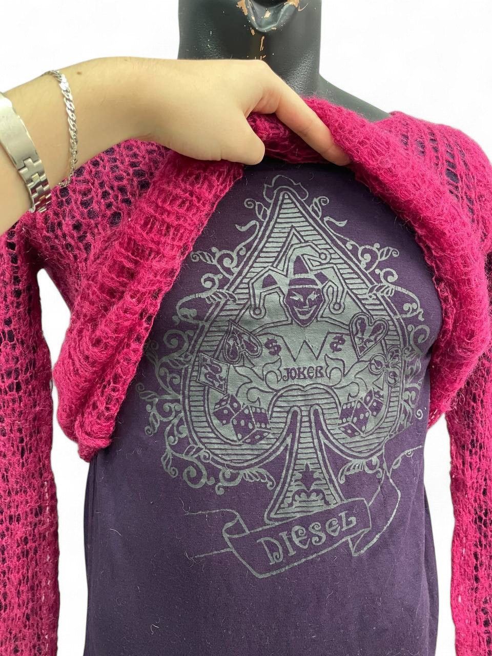 Diesel Diesel pink mohair open knit sweater layering y2k Size M / US 6-8 / IT 42-44 - 5 Thumbnail