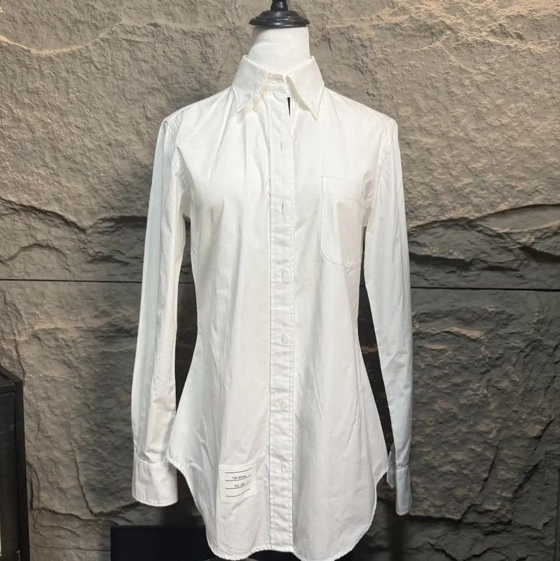 Thom Browne Thom Browne White Cotton Women's Shirt 0089 Size M / US 6-8 / IT 42-44 - 1 Thumbnail