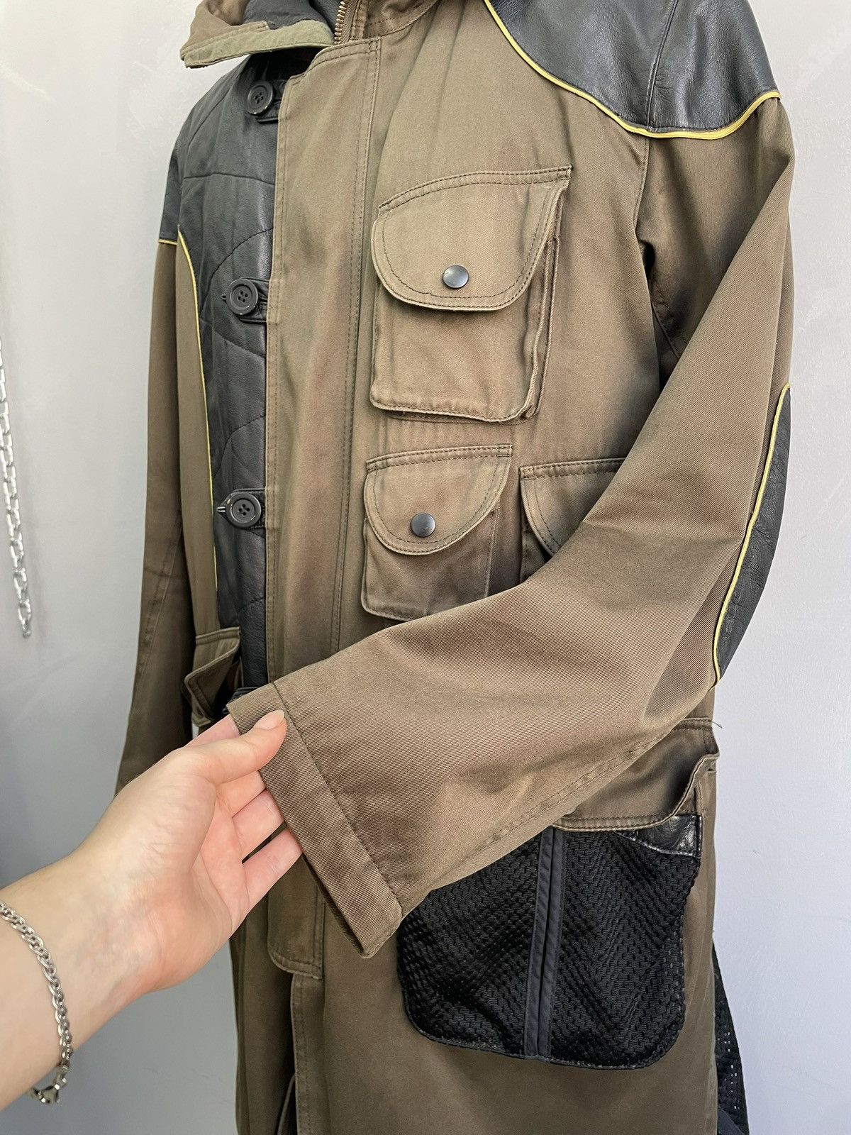 Issey Miyake Issey Miyake Green Multi-Pocket Long Coat Size M Size US M / EU 48-50 / 2 - 5 Thumbnail