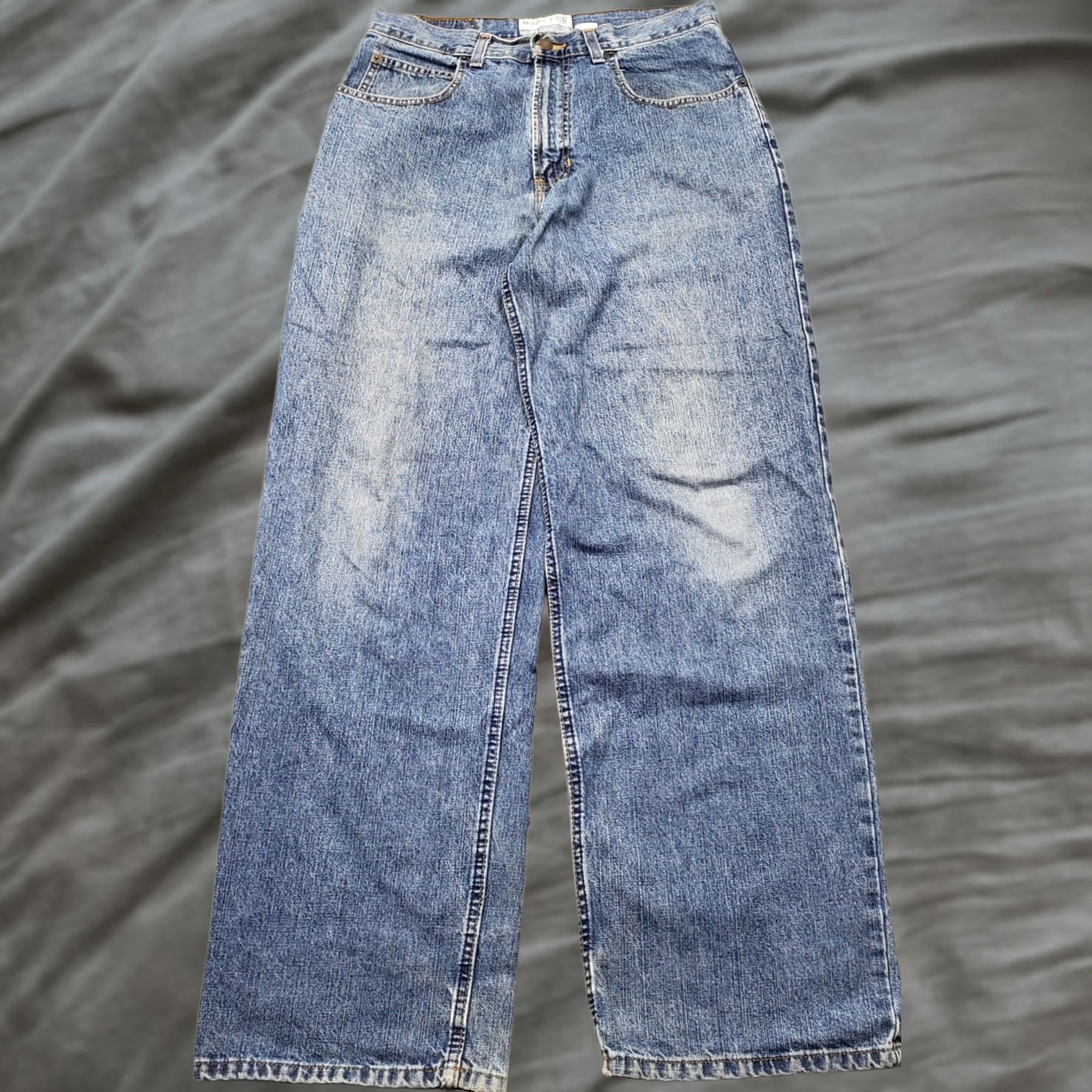 Old Navy Old Navy Mens Jeans 31 Wide Leg Blue Denim High Rise Streetwear Jeans Size US 31 - 1 Thumbnail