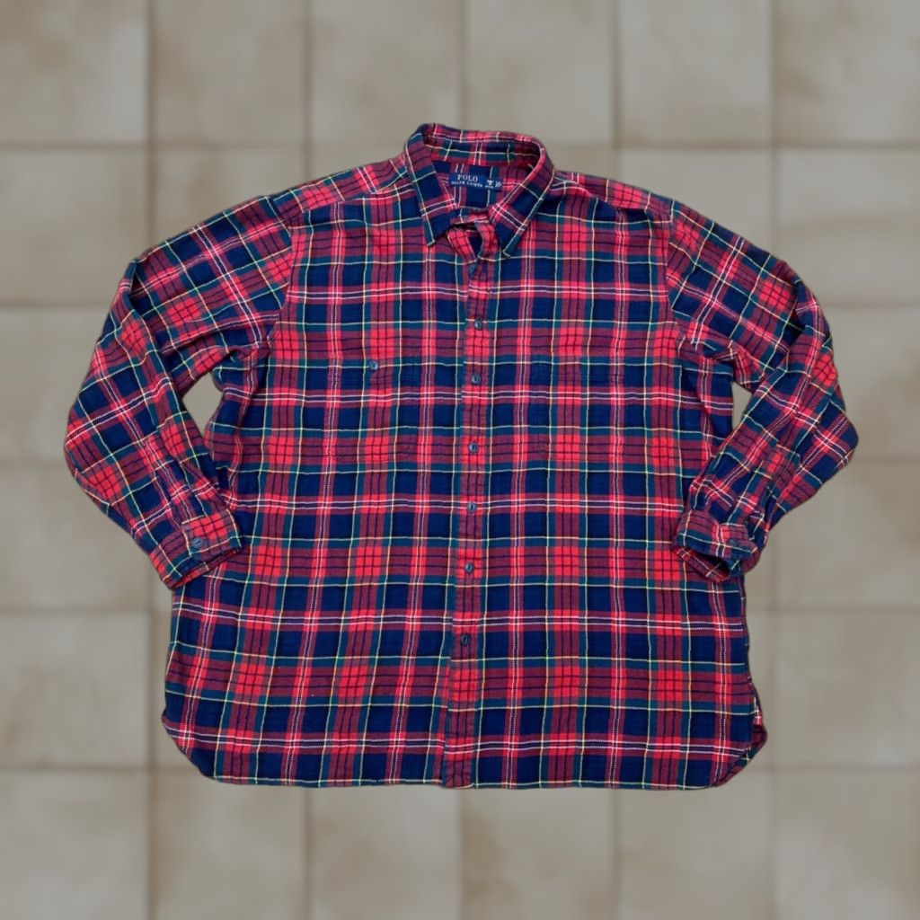 Polo Ralph Lauren Polo Ralph Lauren Shirt Men 2XB Big & Tall Plaid Flannel Red Cotton Button-Up Vintage No (adjusted to maintain rules) Size US XXL / EU 58 / 5 - 1 Thumbnail