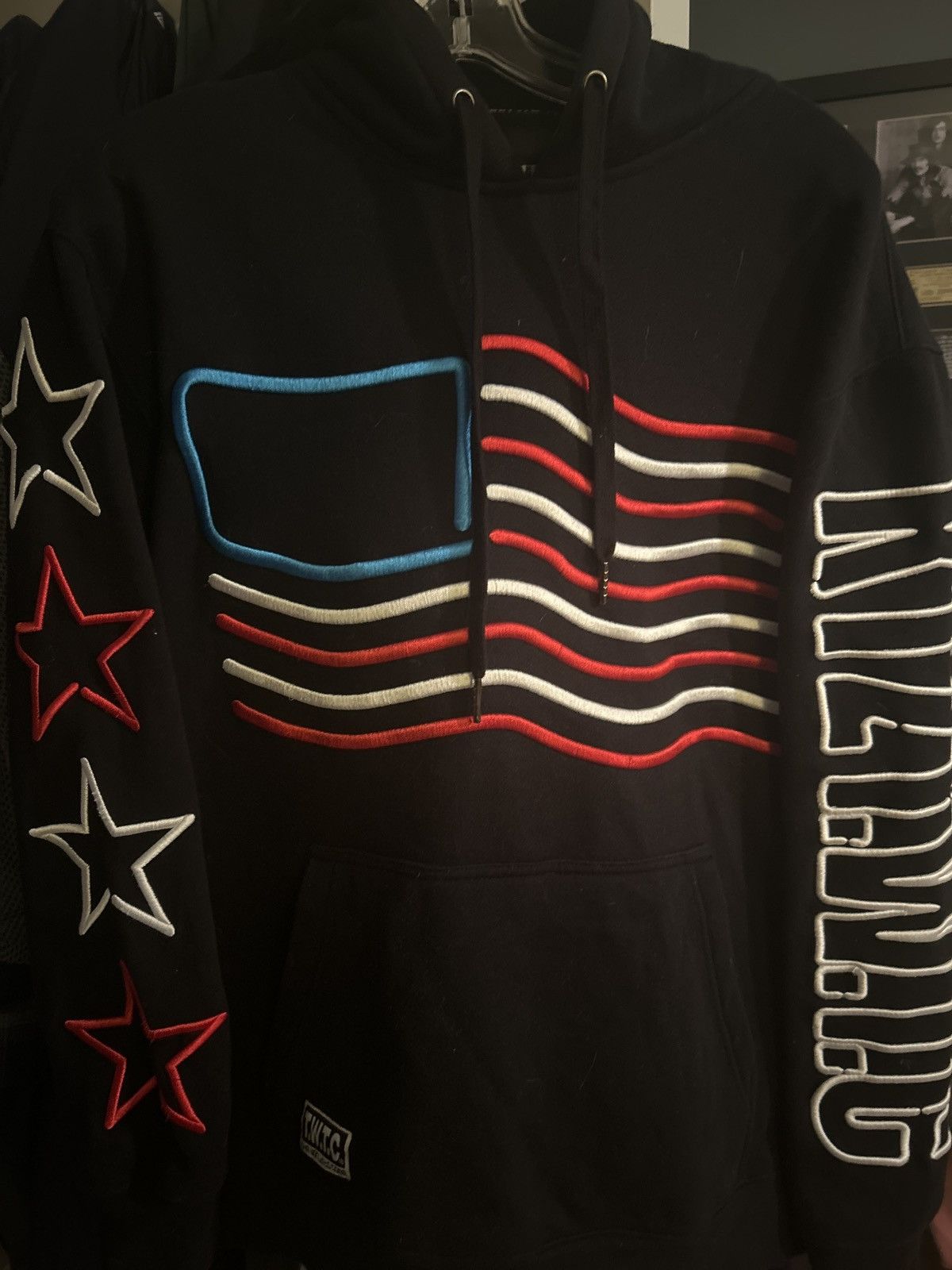image of Ktz Usa Embroidered Hoodie in Black, Men's (Size Medium)