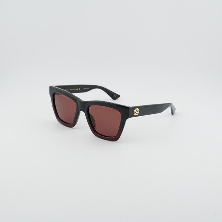Gucci Gucci GG1714S 009 Sunglasses Black / Red Square Frame Size ONE SIZE - 1 Thumbnail