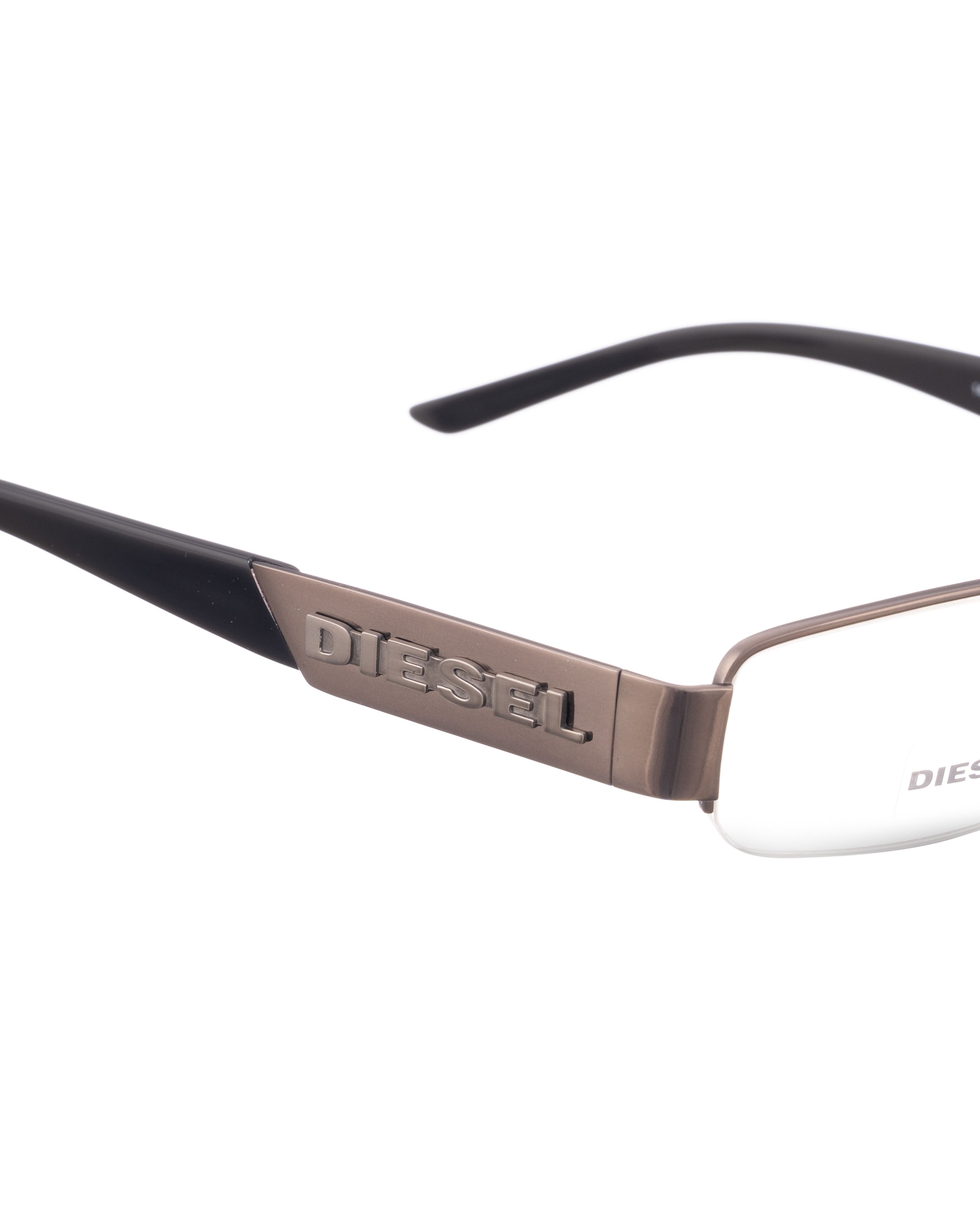 Diesel Diesel 00s Half Rim Black Glasses with Dark Silver Logo Size ONE SIZE - 1 Thumbnail