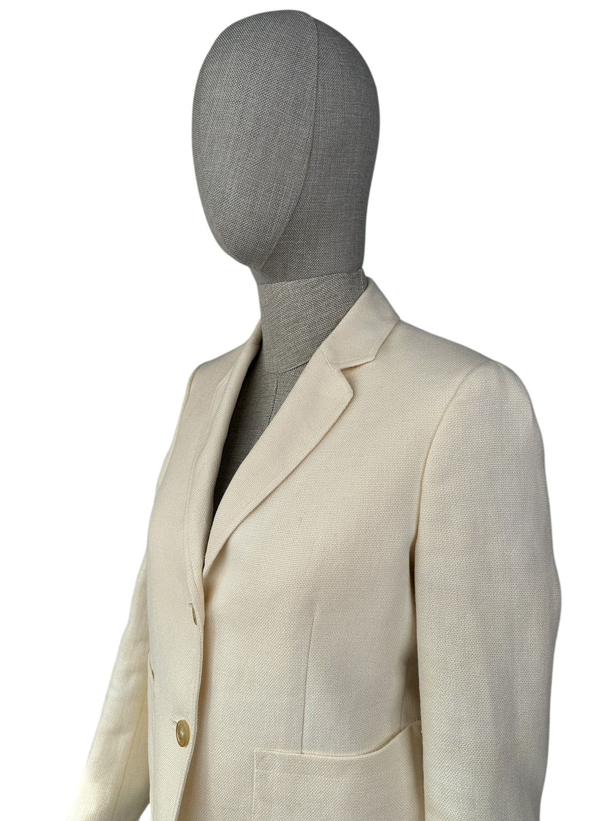 Burberry Prorsum BURBERRY PRORSUM Runway 100% Linen Blazer Jacket Ecru Size XS / US 0-2 / IT 36-38 - 6 Thumbnail