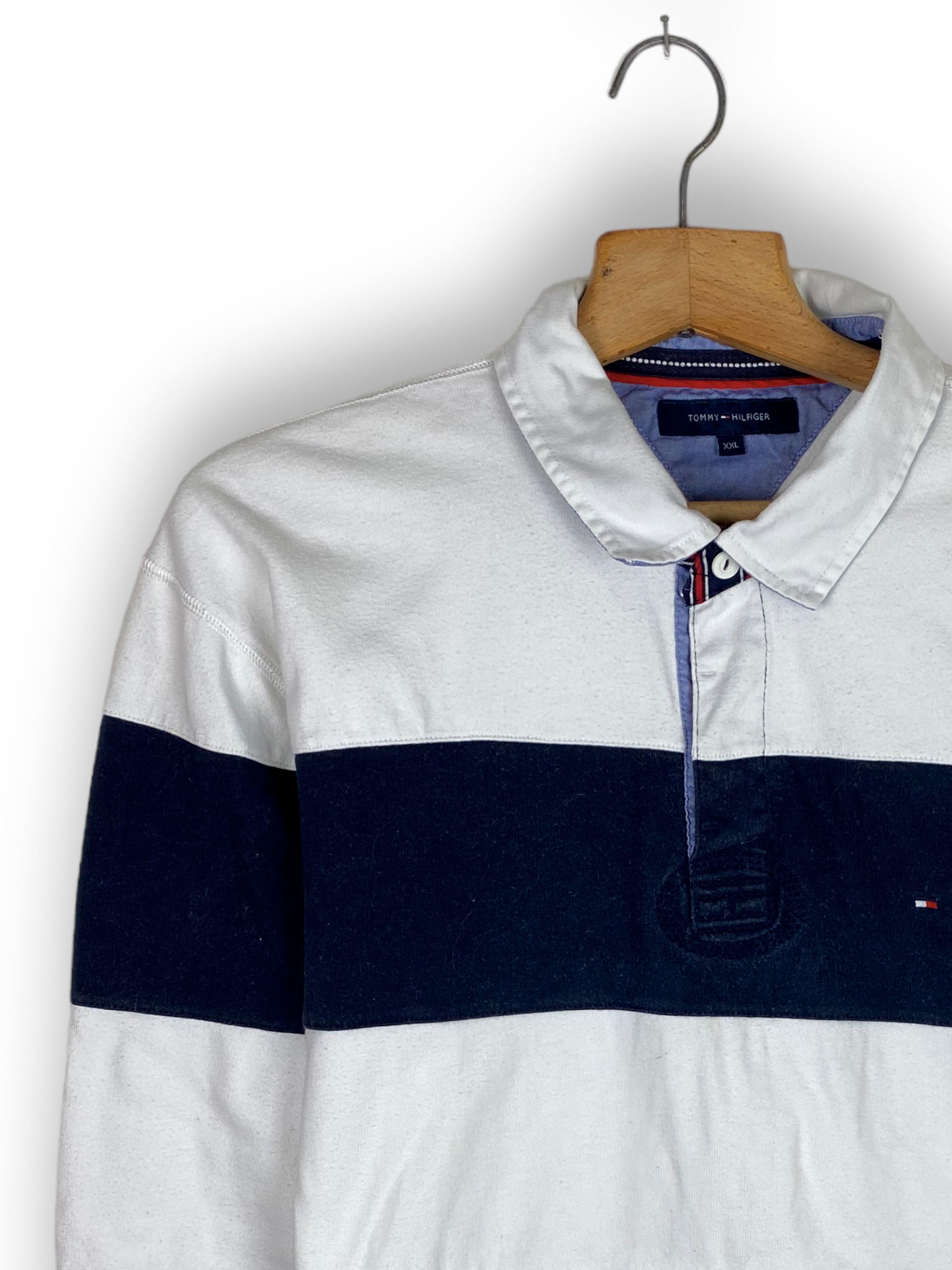 Tommy Hilfiger Vintage TOMMY HILFIGER Rugby Striped Sweatshirt M494 Size US L / EU 52-54 / 3 - 3 Thumbnail