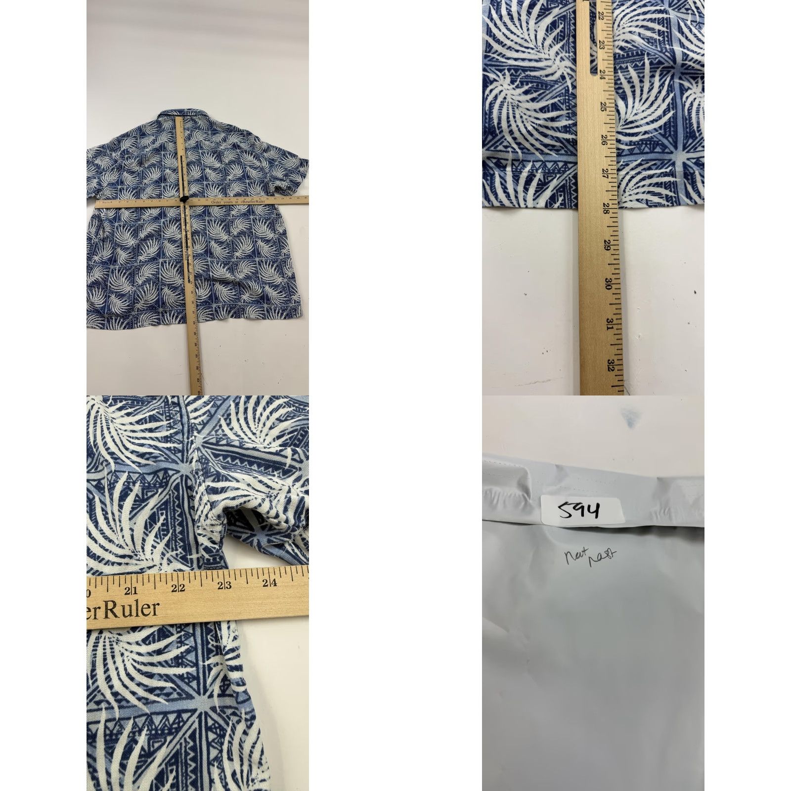 Nat Nast Nat Nast Shirt Mens XL Blue White Silk Cotton Hawaiian Palm Print Casual Size US XL / EU 56 / 4 - 8 Thumbnail