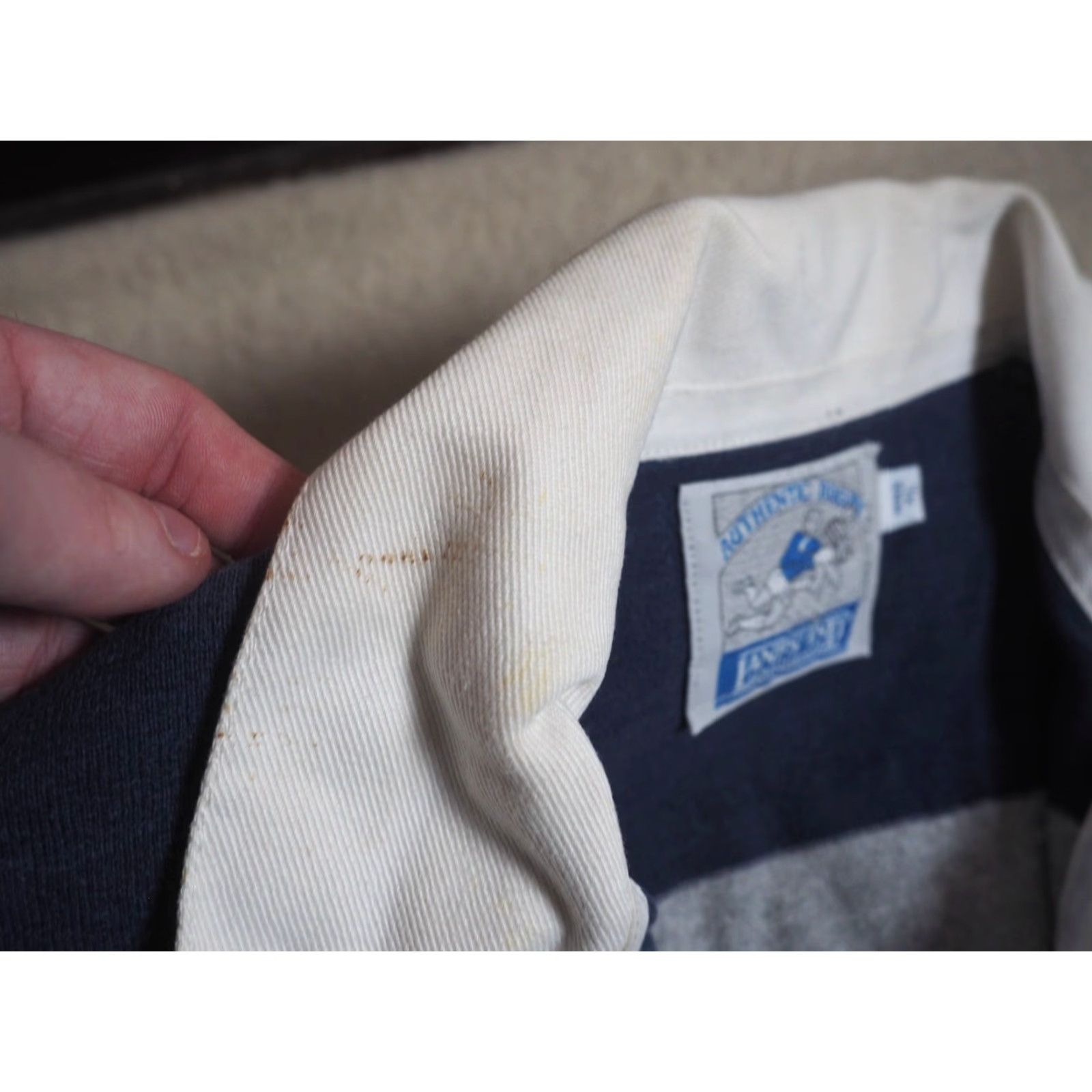 Lands' End VTG Lands End Rugby Polo Shirt L/S Shirt Men XL Blue Gray Striped Cotton 80s 90s Comfort Casual Size US XL / EU 56 / 4 - 7 Thumbnail