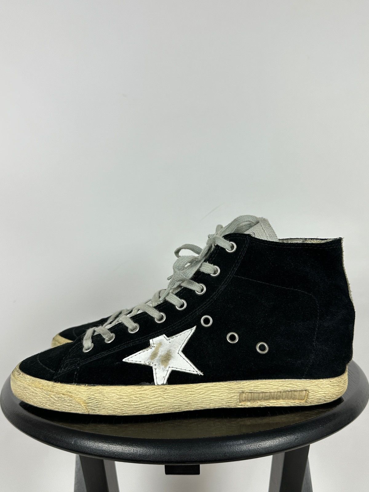 Golden Goose Golden Goose Francy Black Suede High Top Sneakers Size US 7 / EU 40 - 2 Thumbnail