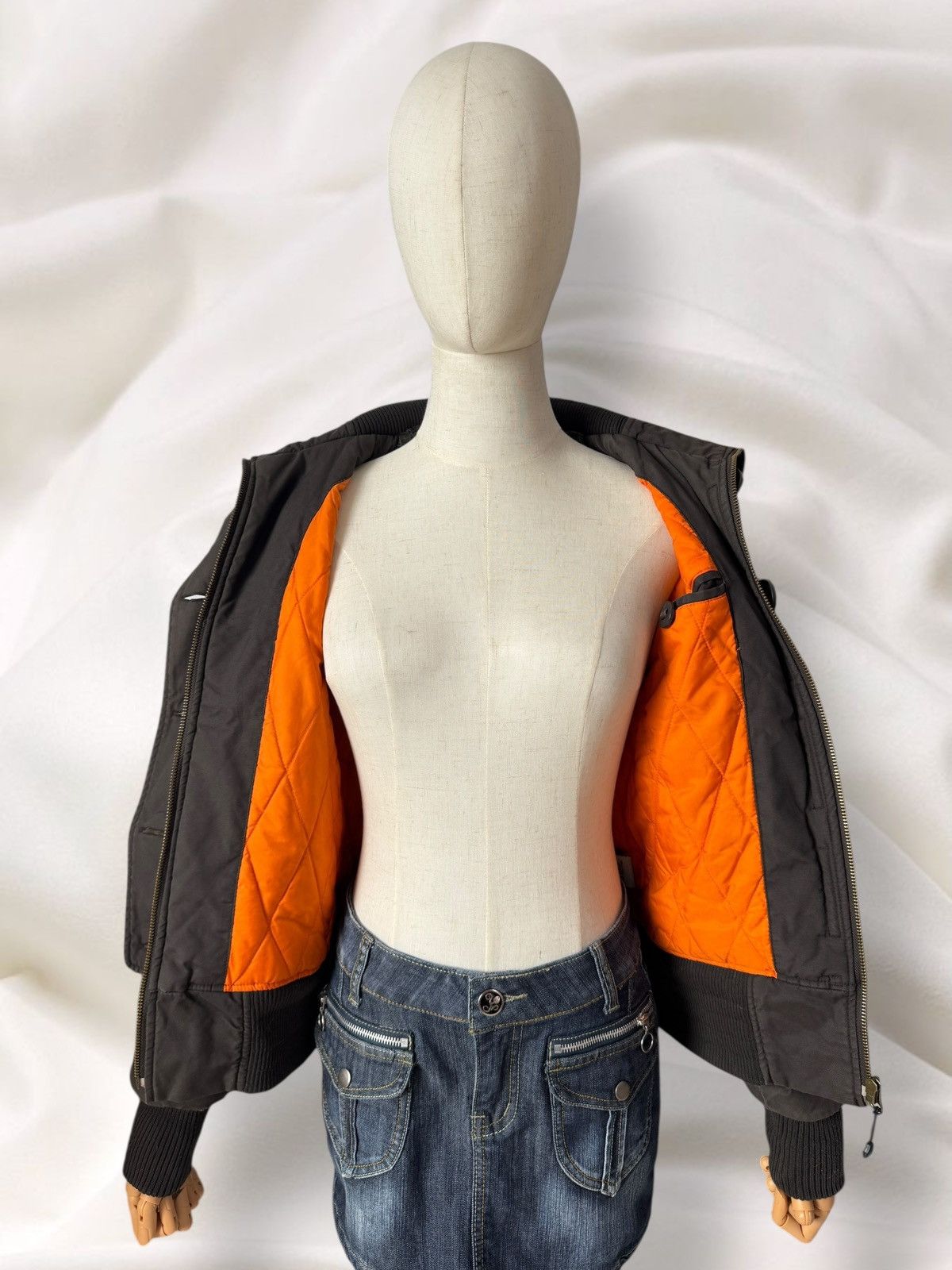 If Six Was Nine Japan Style Vintage Faux Fur Lined Y2K Utility Bomber Jacket Size M / US 6-8 / IT 42-44 - 7 Thumbnail