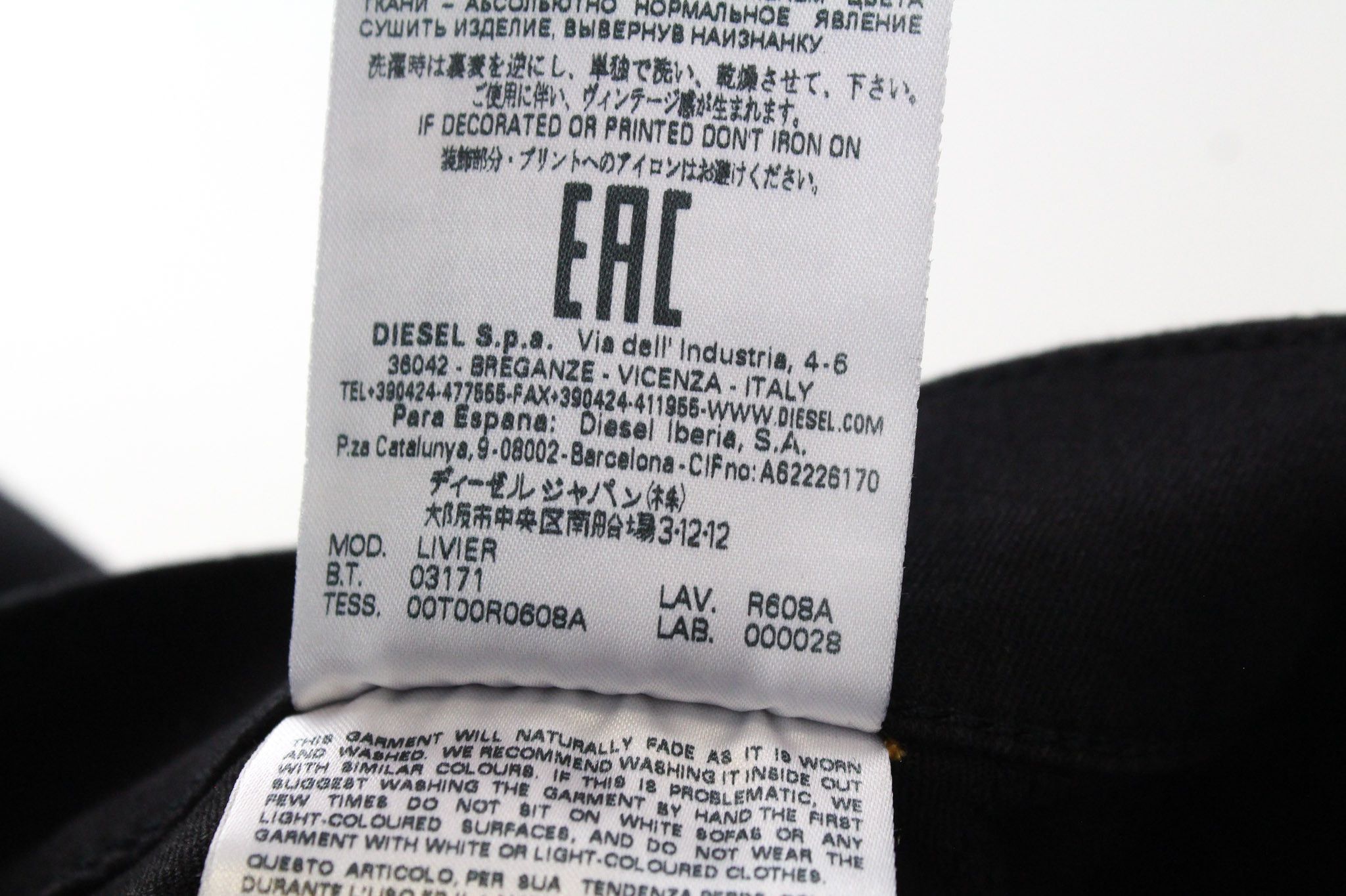 Diesel LIVIER R608A W25 Black Jegging Jeans 70392 Size 25" / US 0 / IT 36 - 9 Thumbnail
