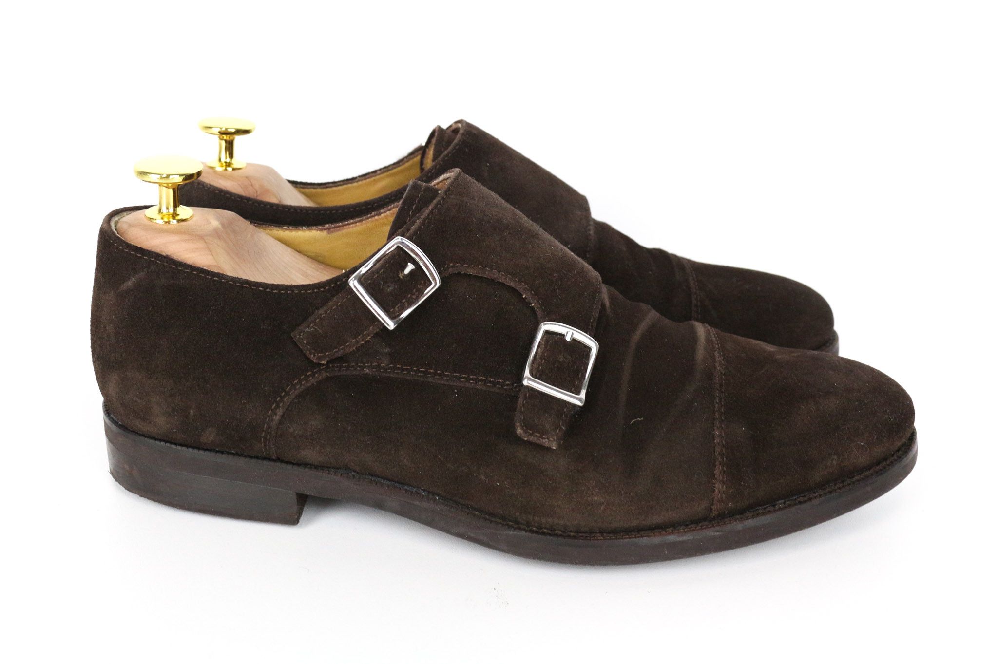 Suitsupply EU40 Brown Suede Calf Leather Double Monk Shoes 73519 Size US 7 / EU 40 - 2 Thumbnail