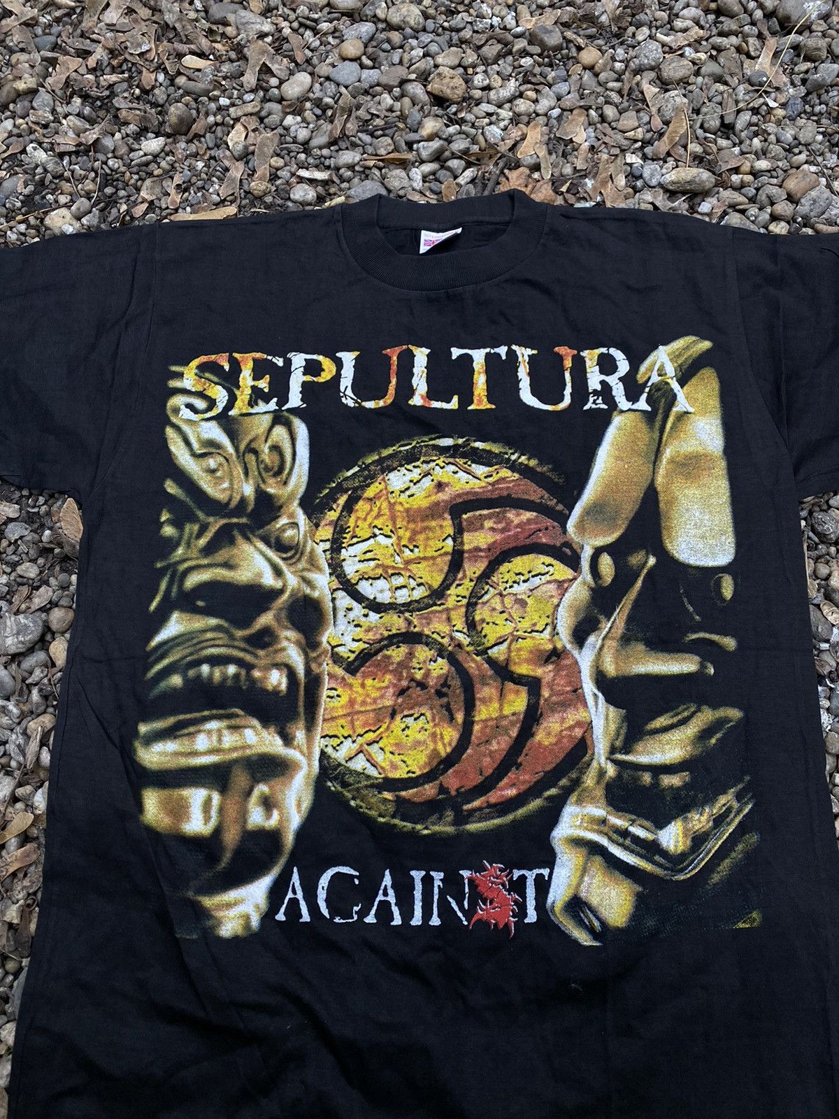 Band Tees × Vintage Vintage 90s Sepultura Against Tee Size US L / EU 52-54 / 3 - 3 Thumbnail