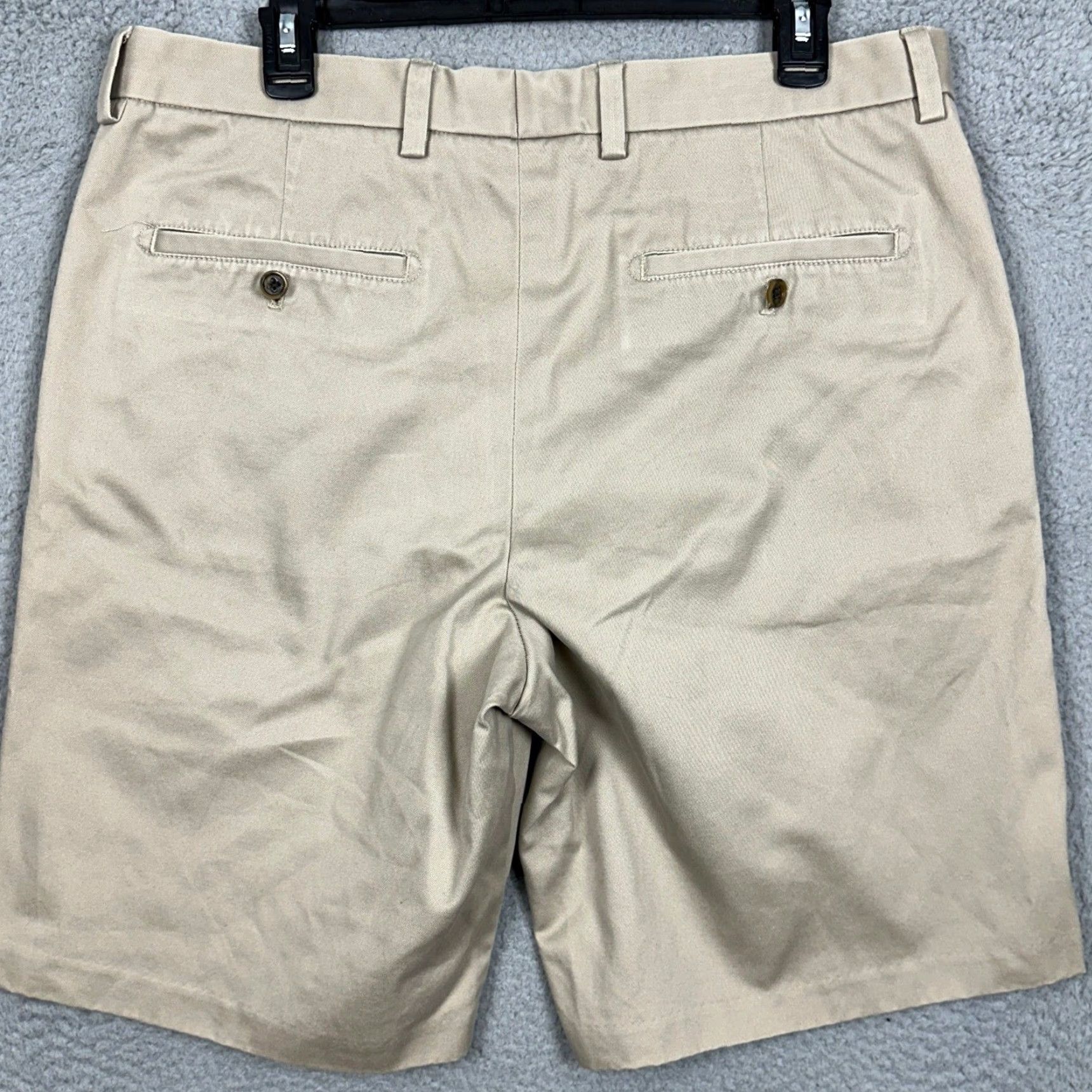 Nordstrom Nordstrom Shorts Mens 35 Tan Beige Khakis Classics Smartcare Flat Front Chinos Size US 35 - 2 Thumbnail