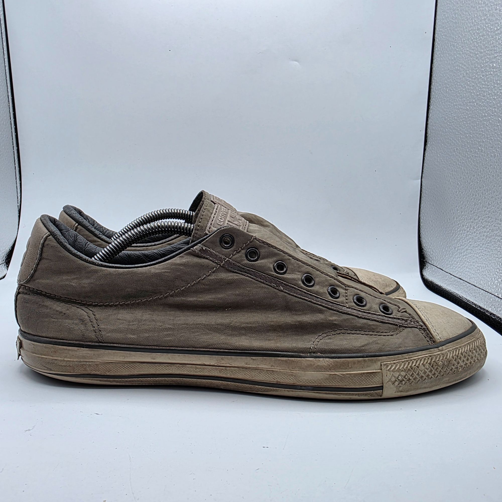Converse × John Varvatos Converse x John Varvatos Mens Size 11 Gray Laceless Slip On Size US 11 / EU 44 - 12 Thumbnail