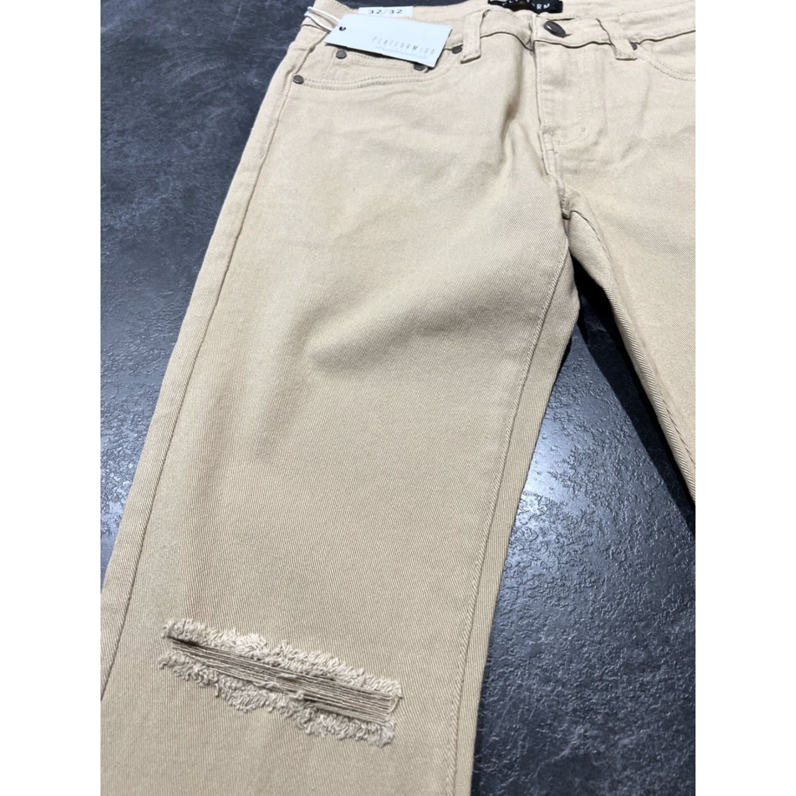 Denime Platform 100 Women Jeans Slim Stretch Denim Khaki 32x32 Pants Size 24" / US 00 / IT 34 - 4 Thumbnail