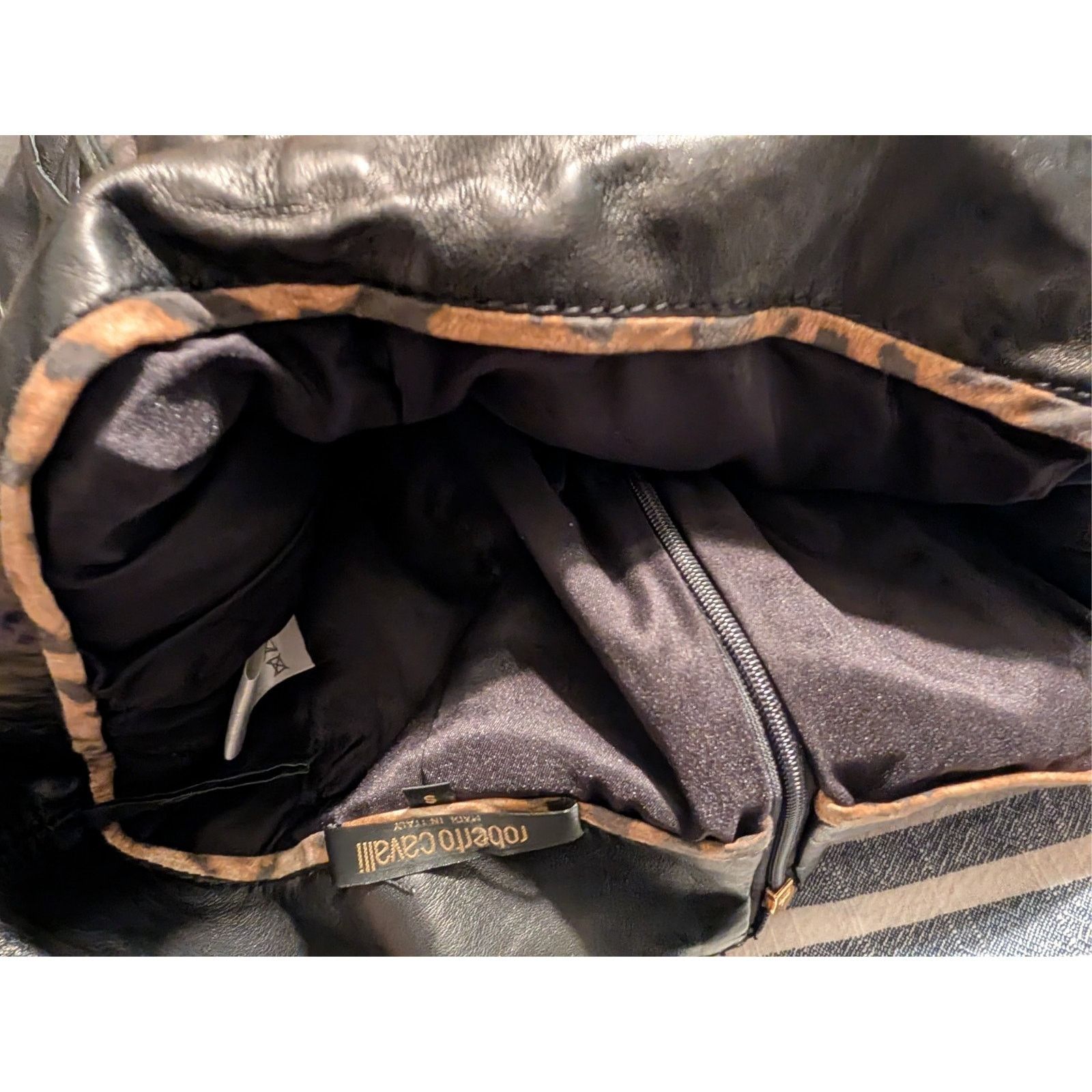 Roberto Cavalli Roberto Cavalli Black Leather Pants Italy Flare Zipper Small Size 28" / US 6 / IT 42 - 8 Thumbnail