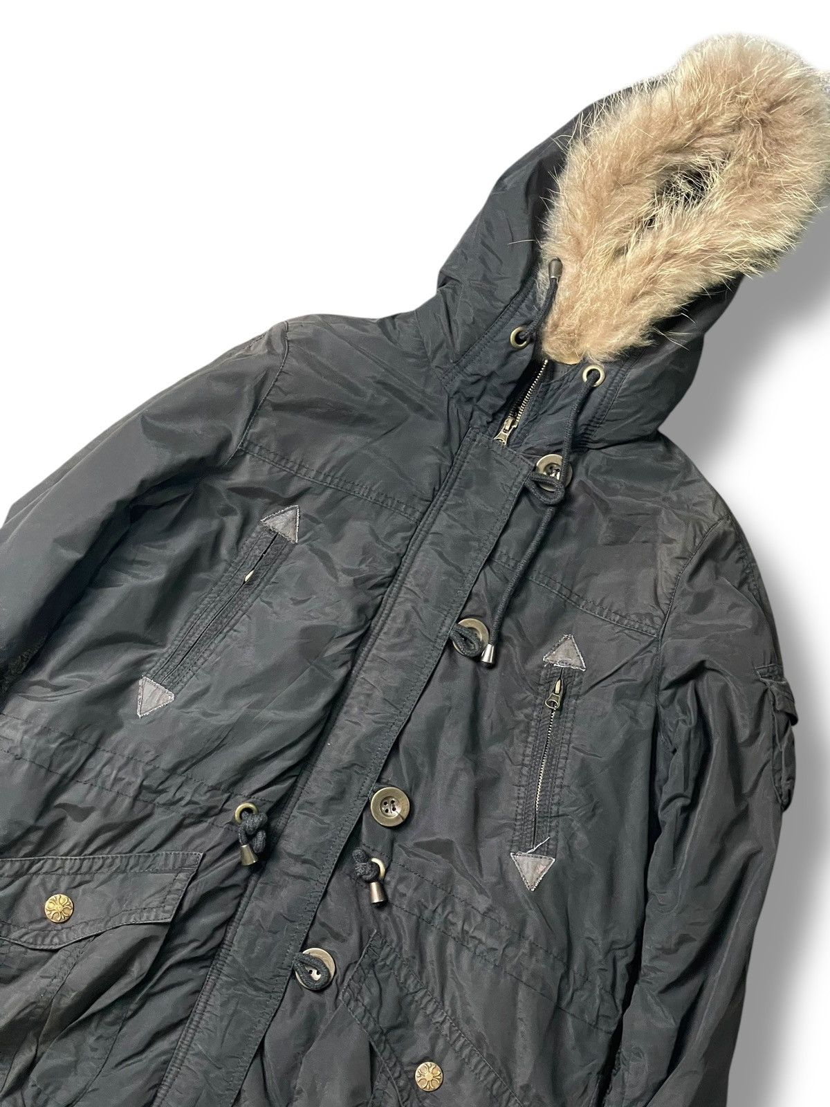 If Six Was Nine × Japanese Brand × Le Grande Bleu (L.G.B.) TYPE ARMY 07 WINTER FUR HOODED JACKET (99) Size US XXS / EU 40 - 2 Thumbnail