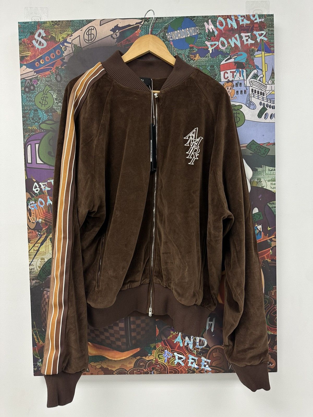 image of Amiri Track Jacket Brown , Men's (Size 2XL)