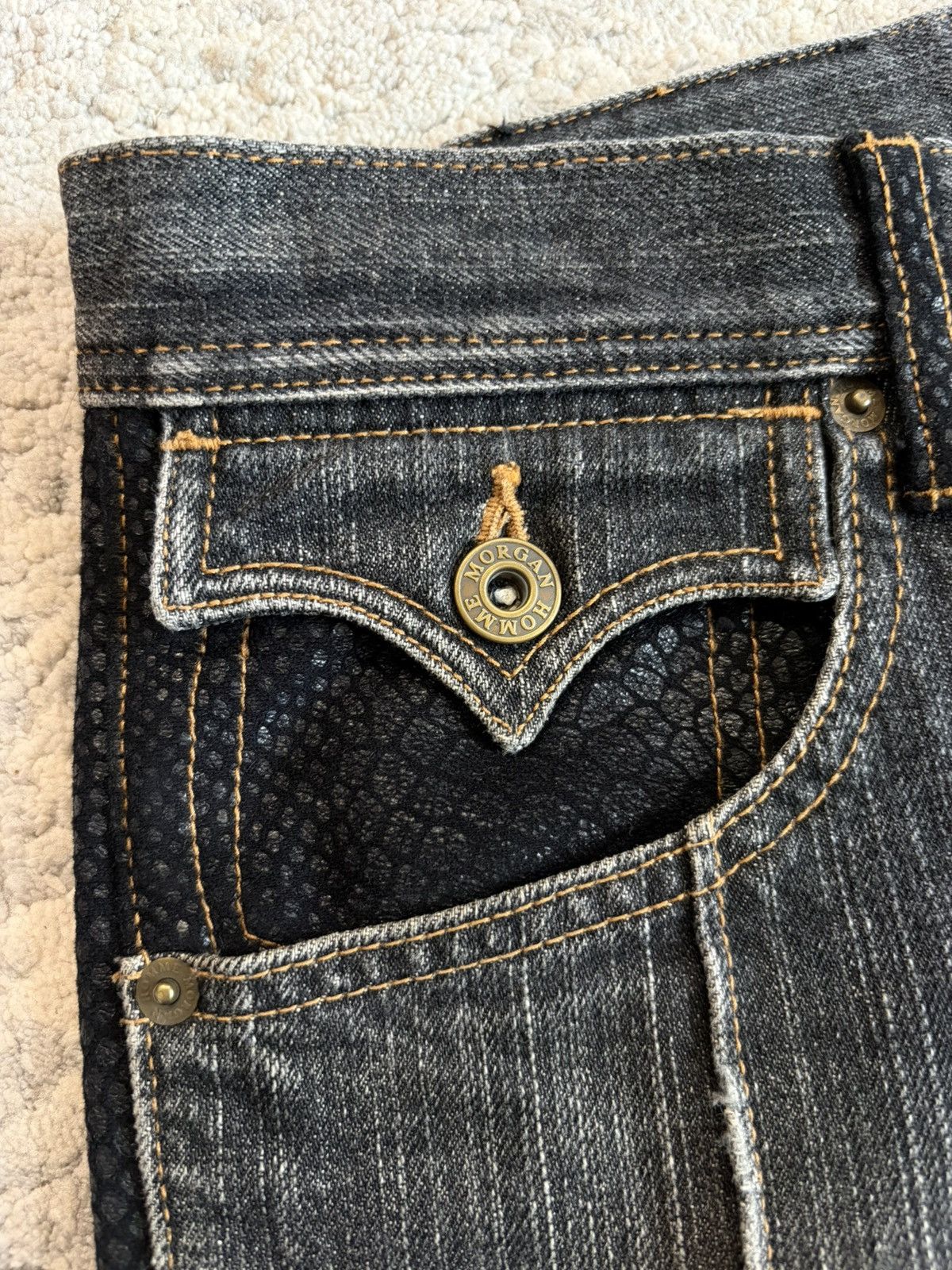 Morgan Homme Snake Print Pleated Flare Denim Size US 29 - 2 Thumbnail